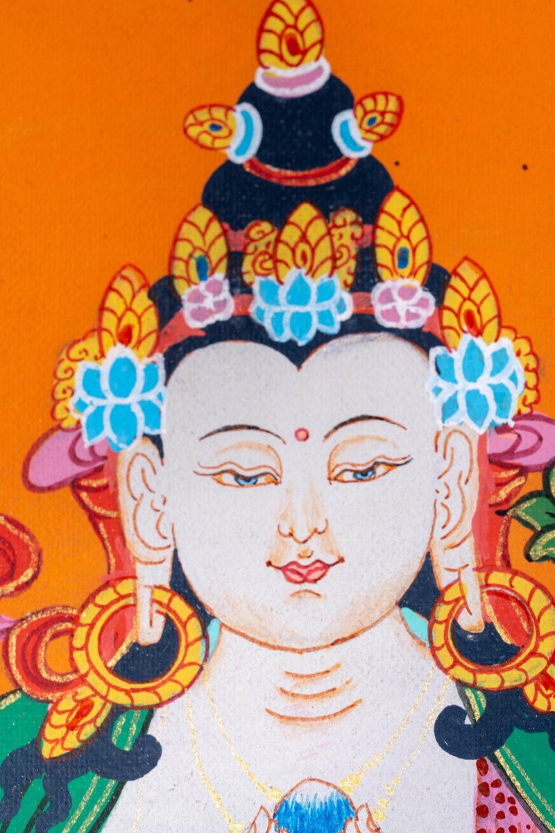 4 arms Chengresi Bodhisattva Thangka Painting - Himalayas Shop