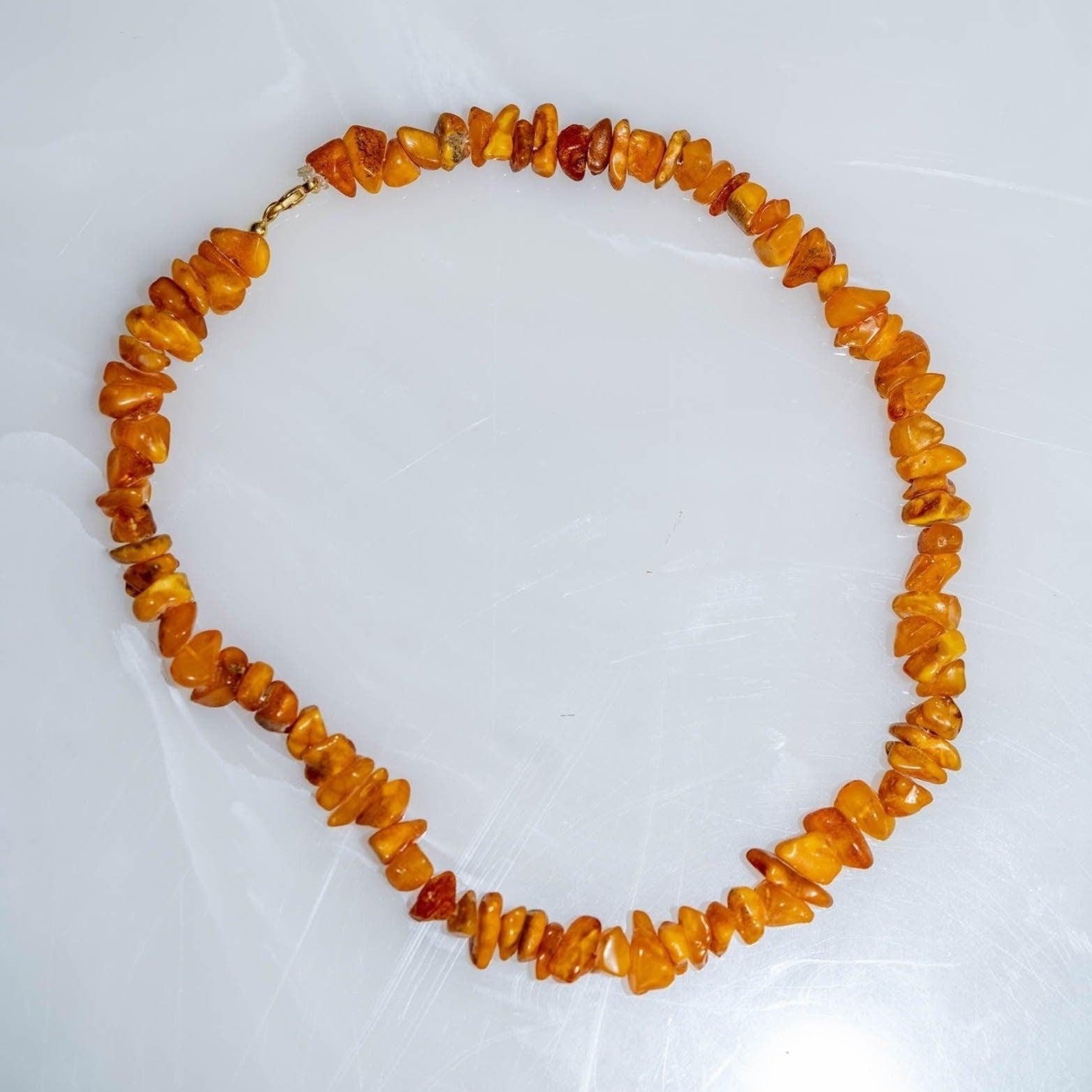 Amber Chips Mala - Women Necklace of Natural stone for sacral chakra