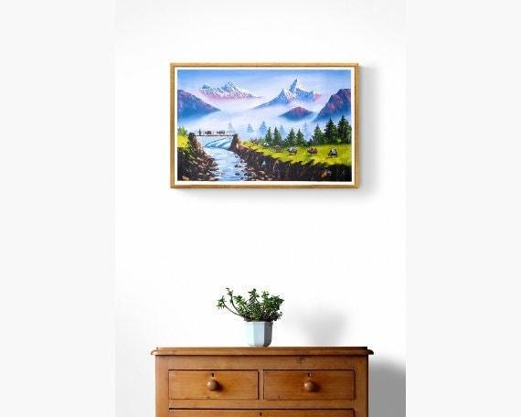 Oil Painting of Mount Annapurna - Himalayas Shop