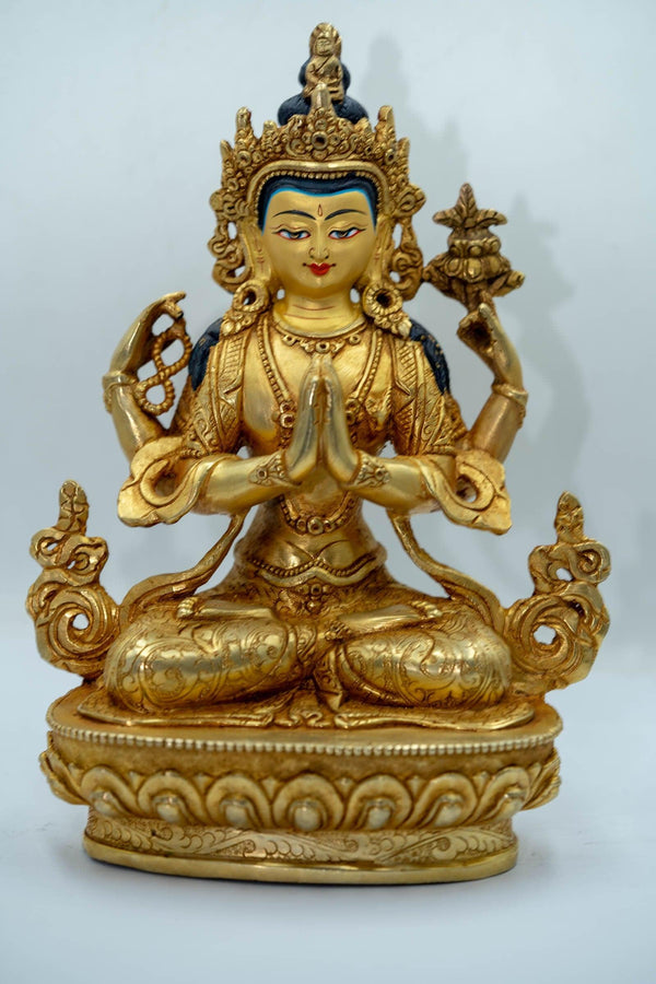 Chenrezig Bodhisattva Gold Plated Statue