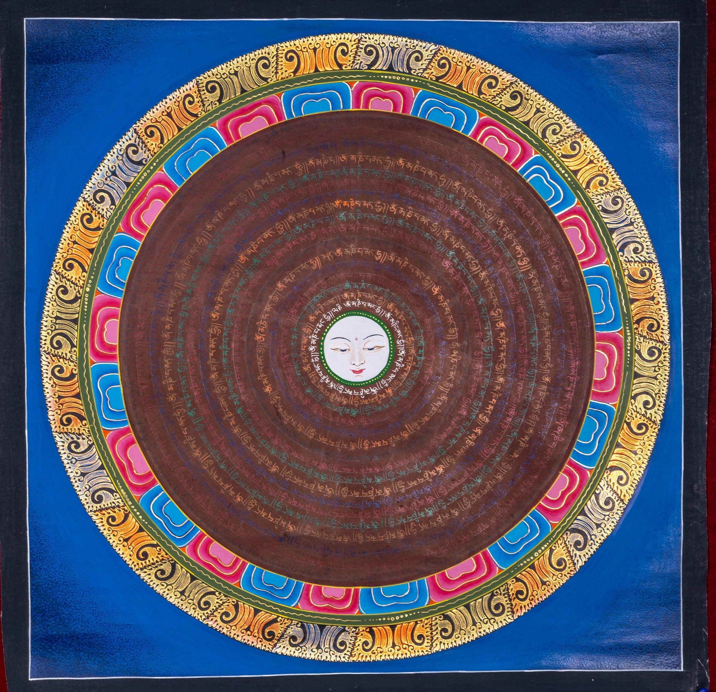 Buddha Eye Mantra Mandala Thangka Painting - Himalayas Shop
