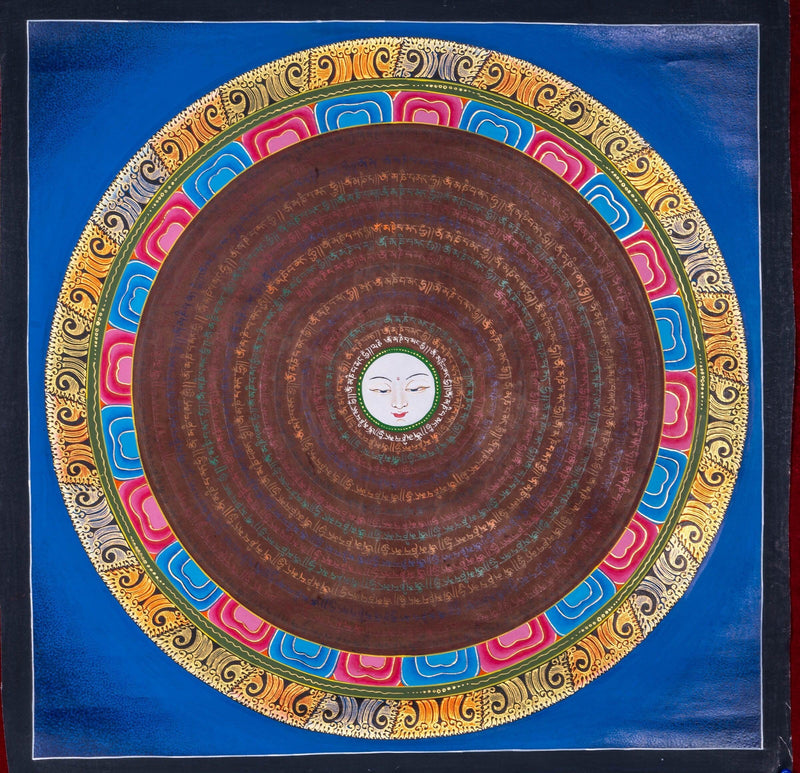 Buddha Eye Mantra Mandala Thangka Painting - Himalayas Shop