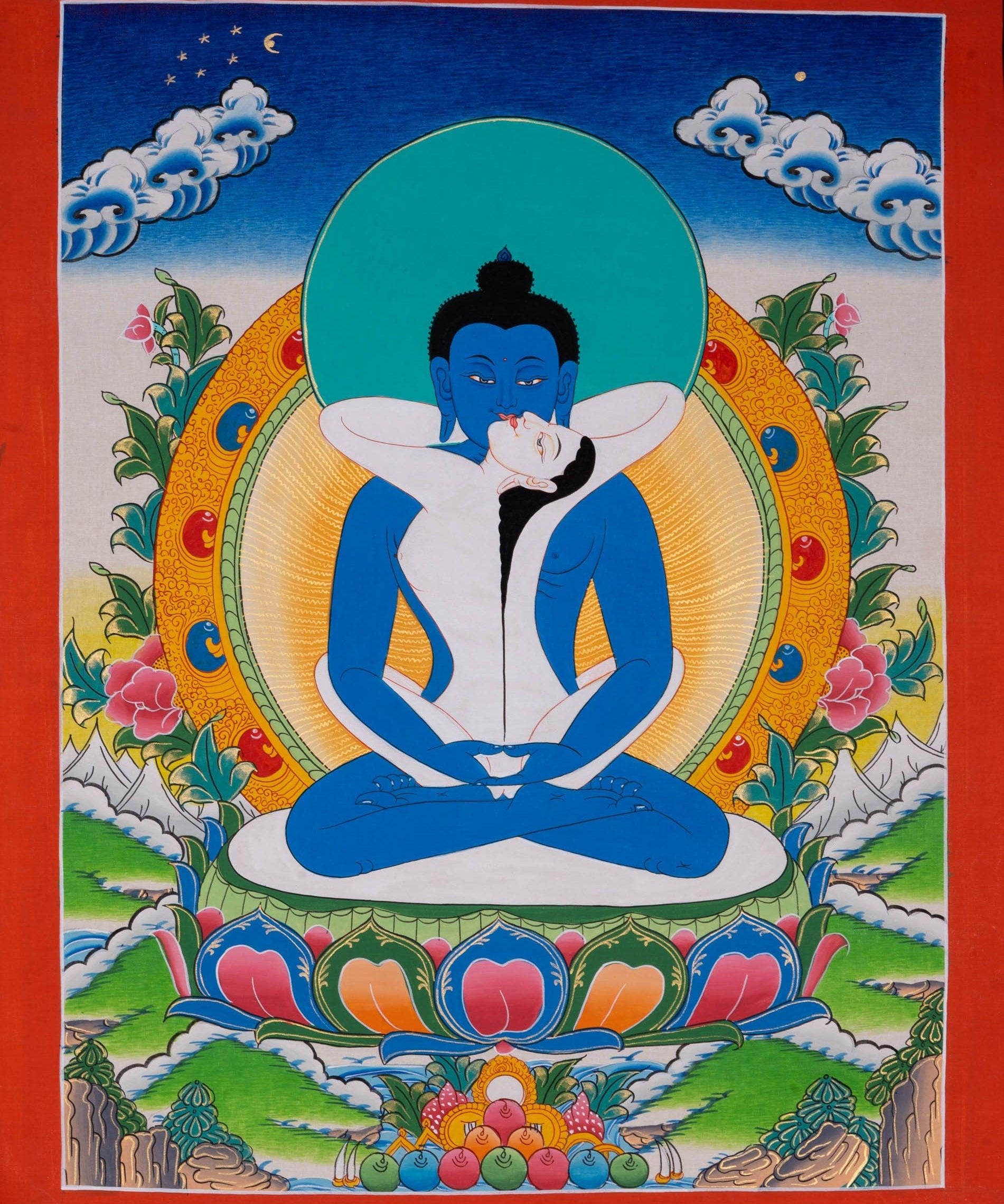 Buddha Shakti Thangka Art for Mediational Practice and Spiritual gifts