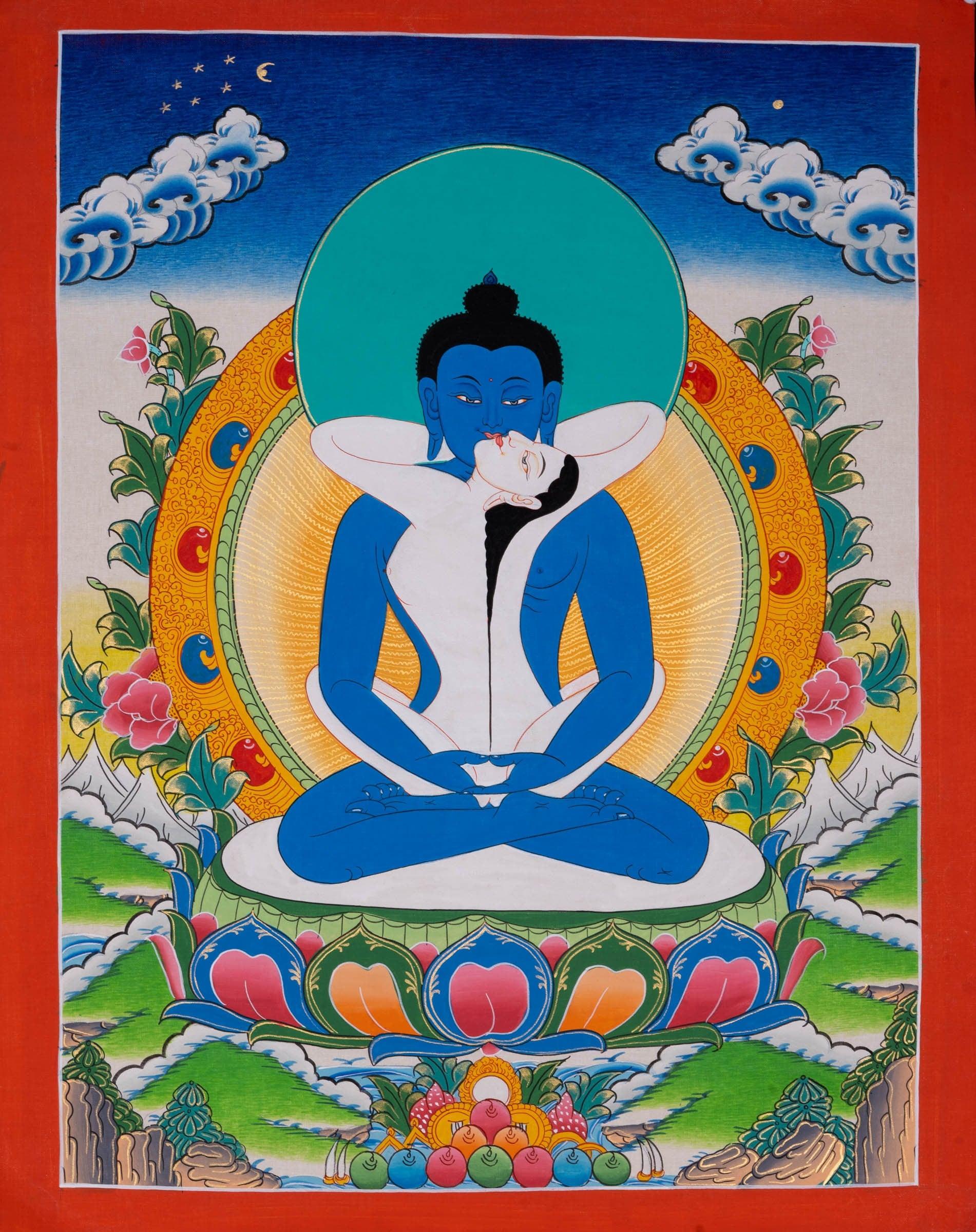 Buddha Shakti Thangka Art for Mediational Practice and Spiritual gifts