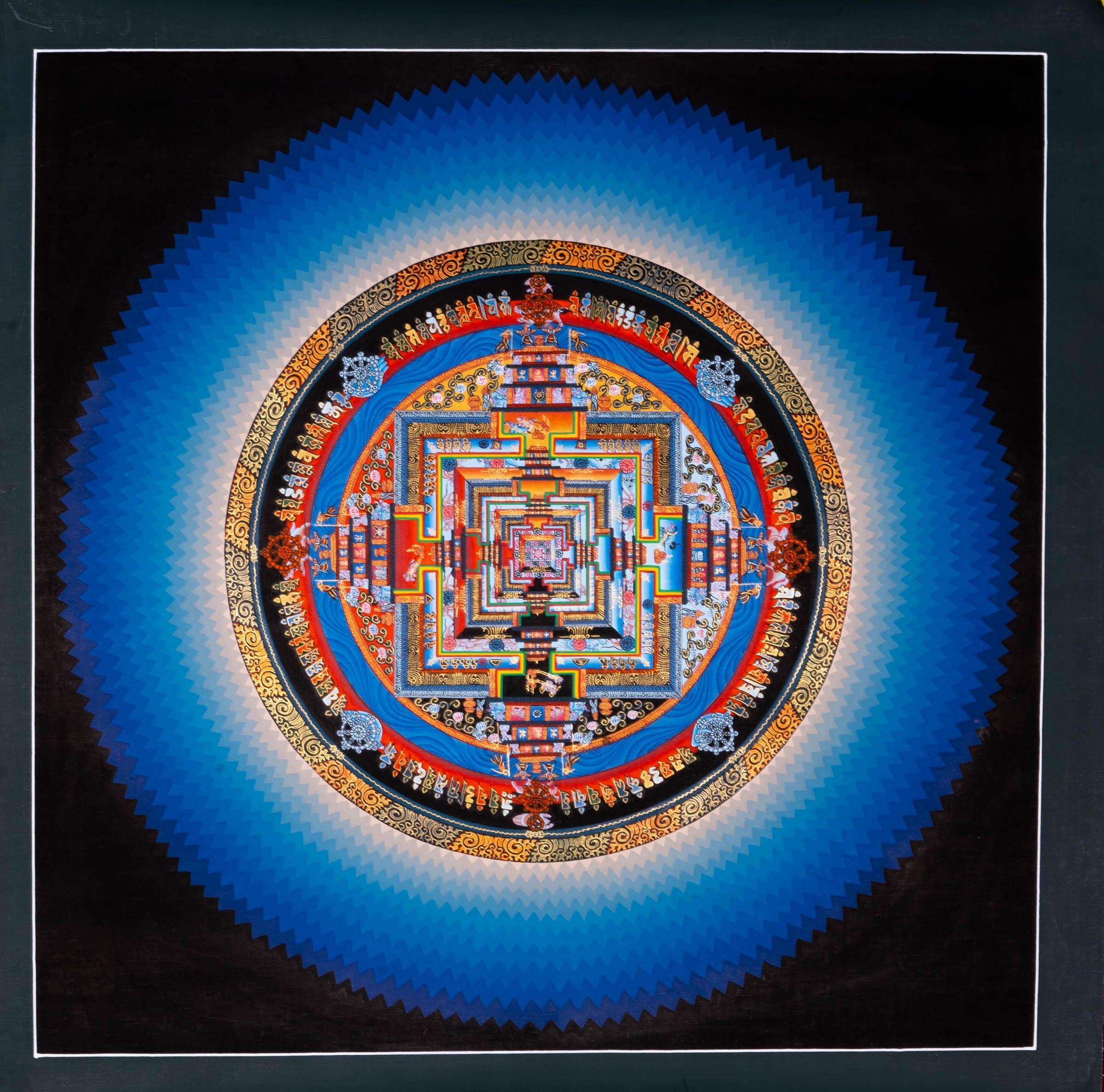 Lotus Kalachakra Mandala Thangka Painting - Himalayas Shop