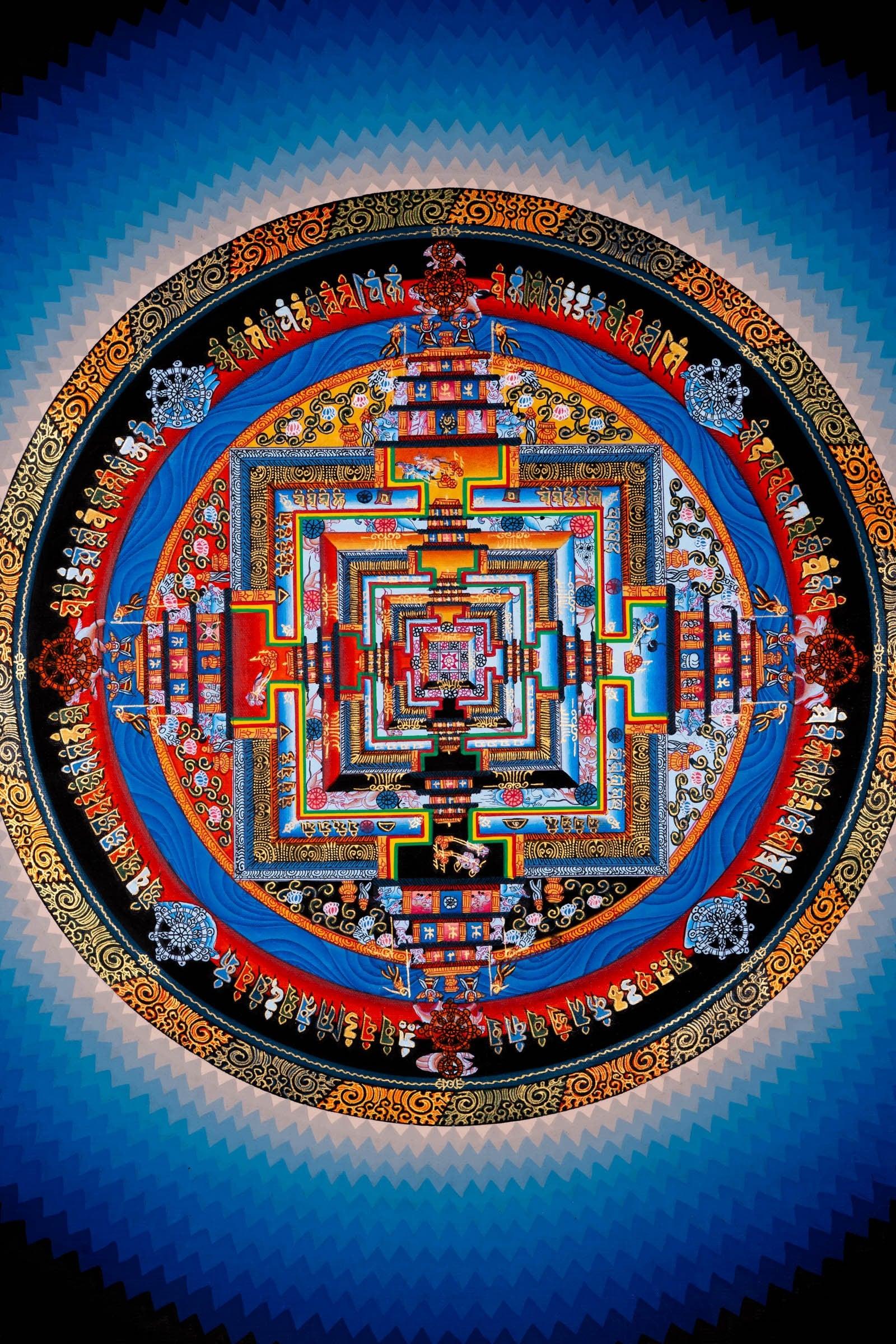 Lotus Kalachakra Mandala Thangka Painting - Himalayas Shop