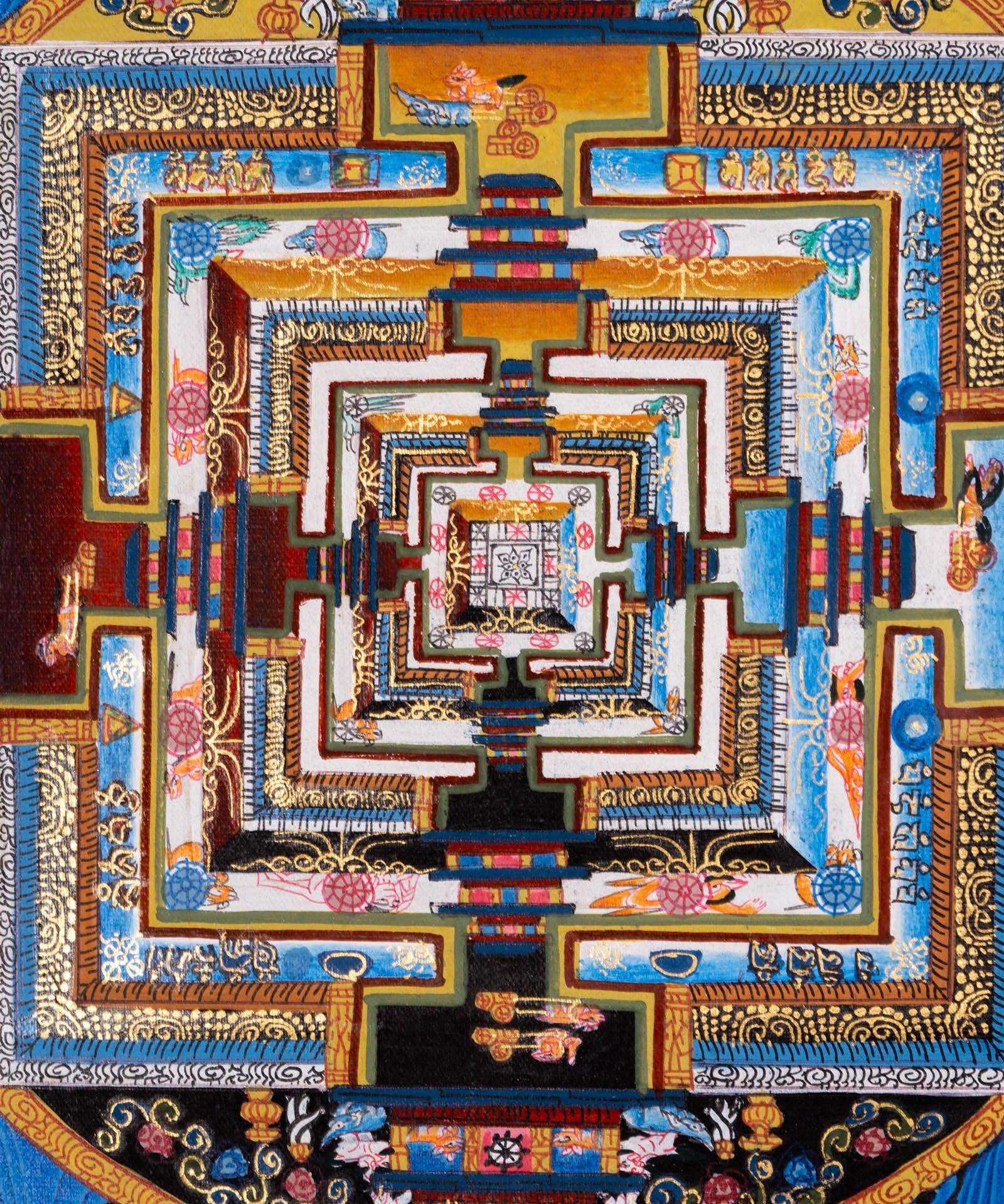 Lotus Kalachakra Mandala Thangka Art - Himalayas Shop