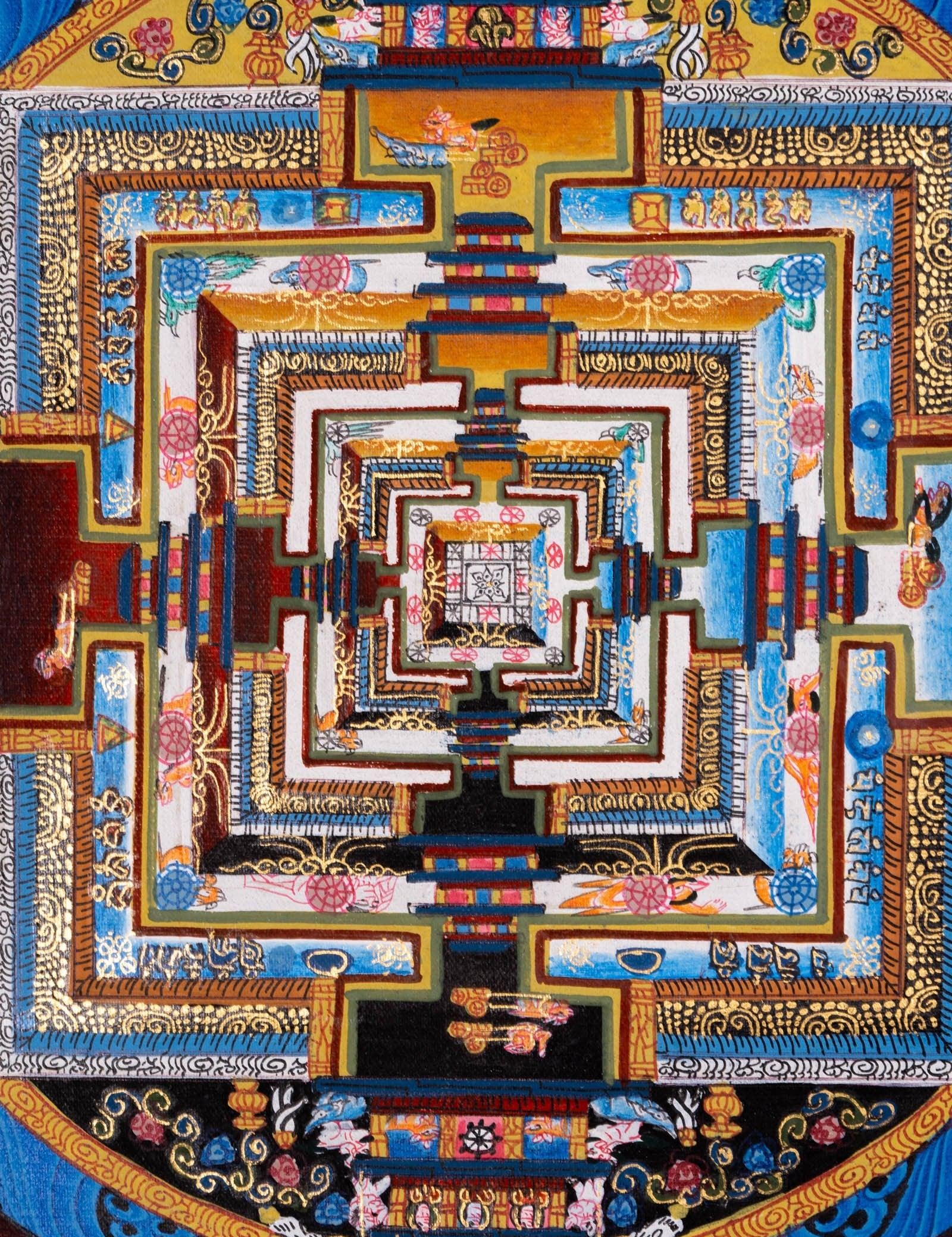 Lotus Kalachakra Mandala Thangka Art - Himalayas Shop