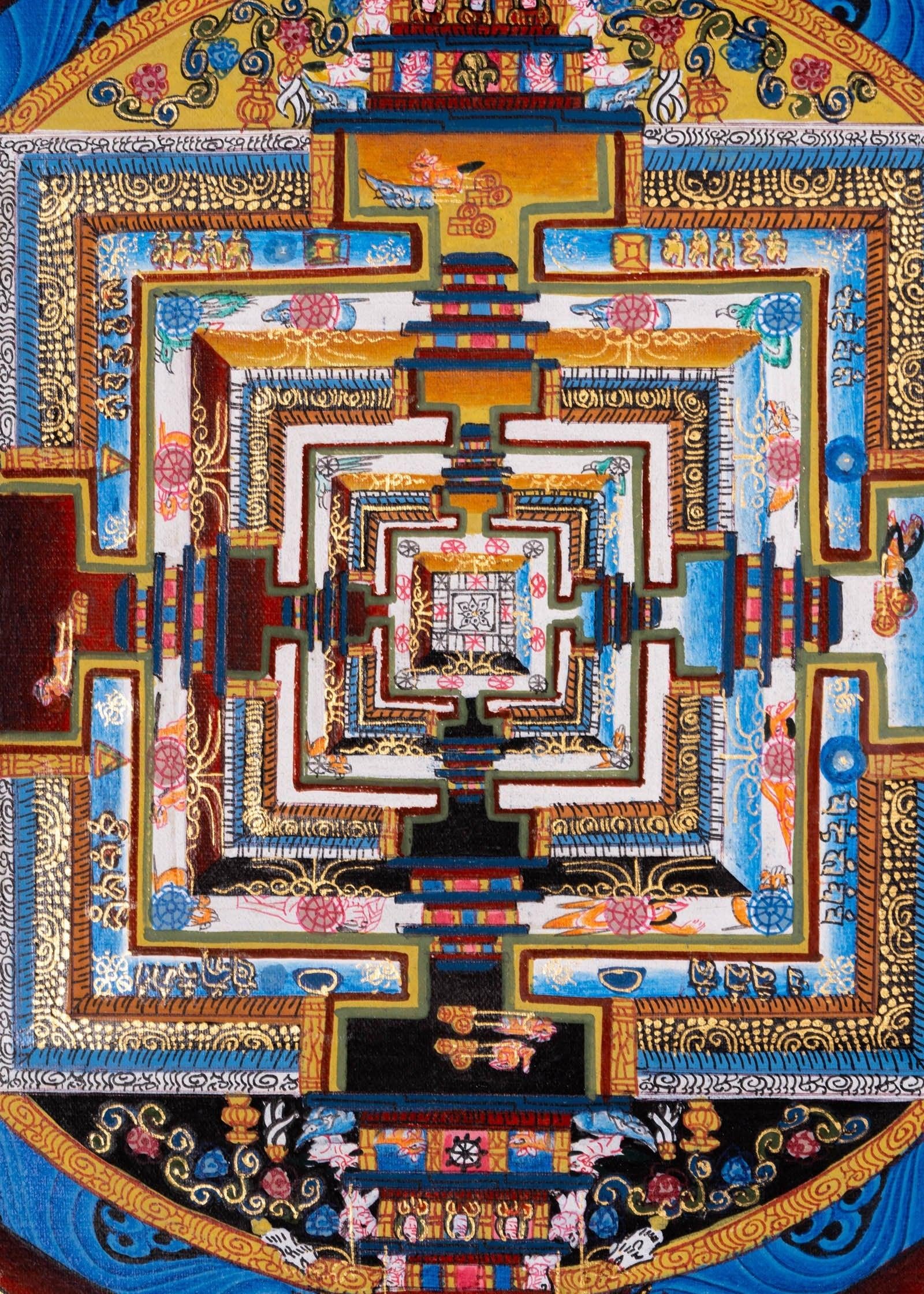 Lotus Kalachakra Mandala Thangka Art - Himalayas Shop