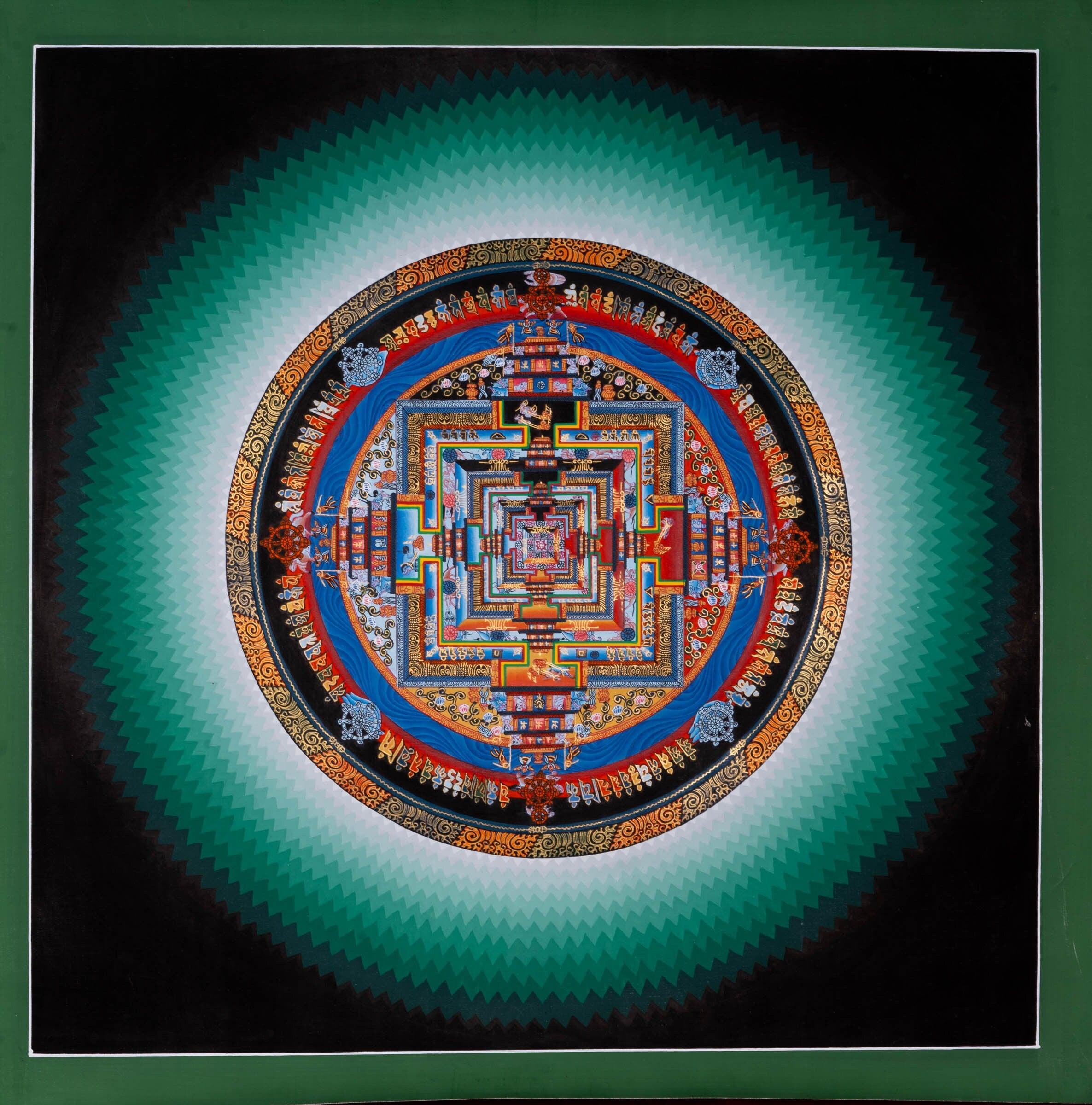 Hand Drawn Kalachakra Mandala Thangka Art - Himalayas Shop