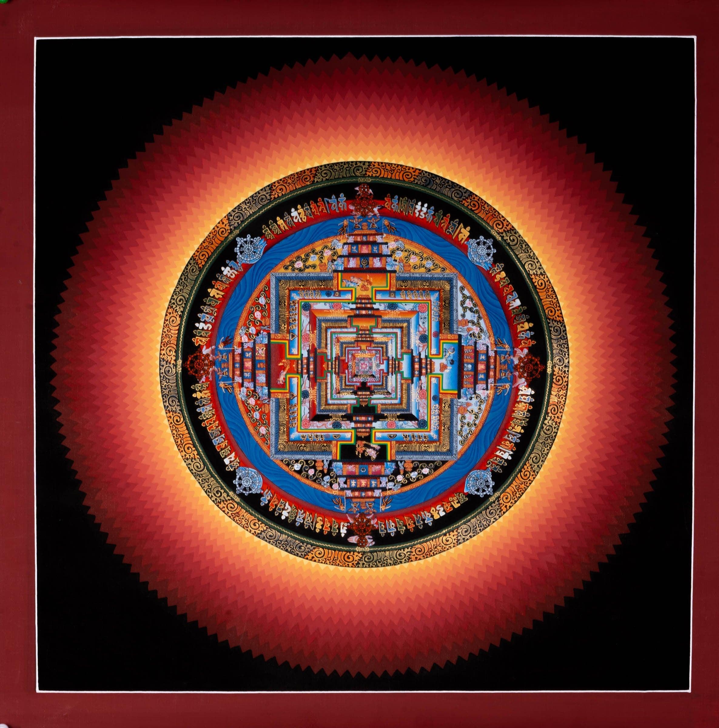 Lotus Kalachakra Mandala Thangka - Himalayas Shop