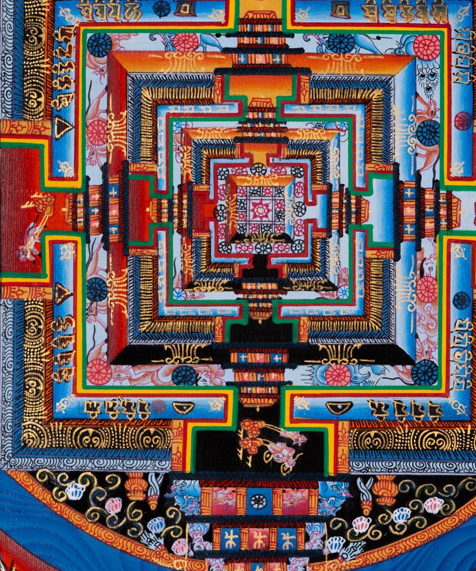 Lotus Kalachakra Mandala Thangka - Himalayas Shop