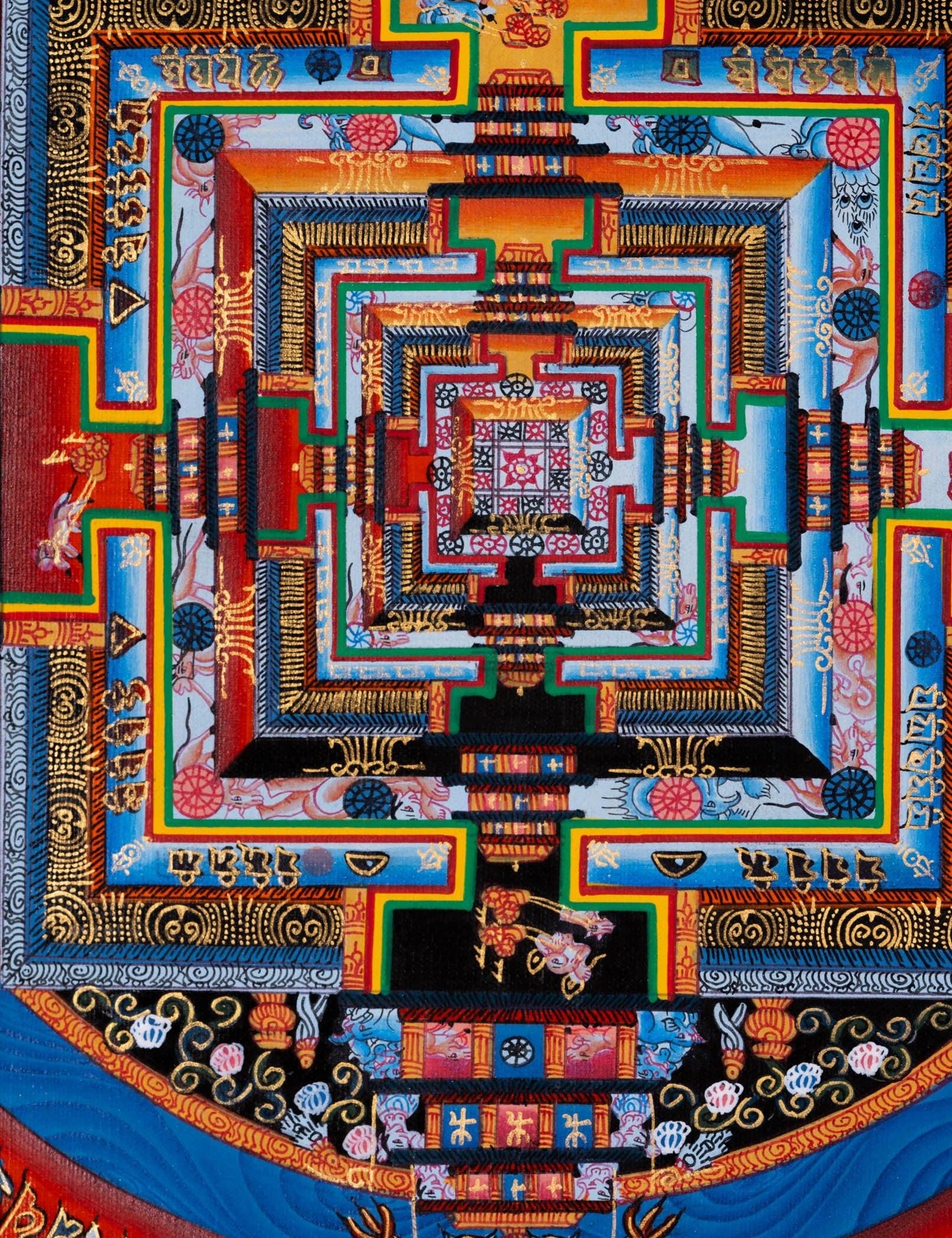 Lotus Kalachakra Mandala Thangka - Himalayas Shop
