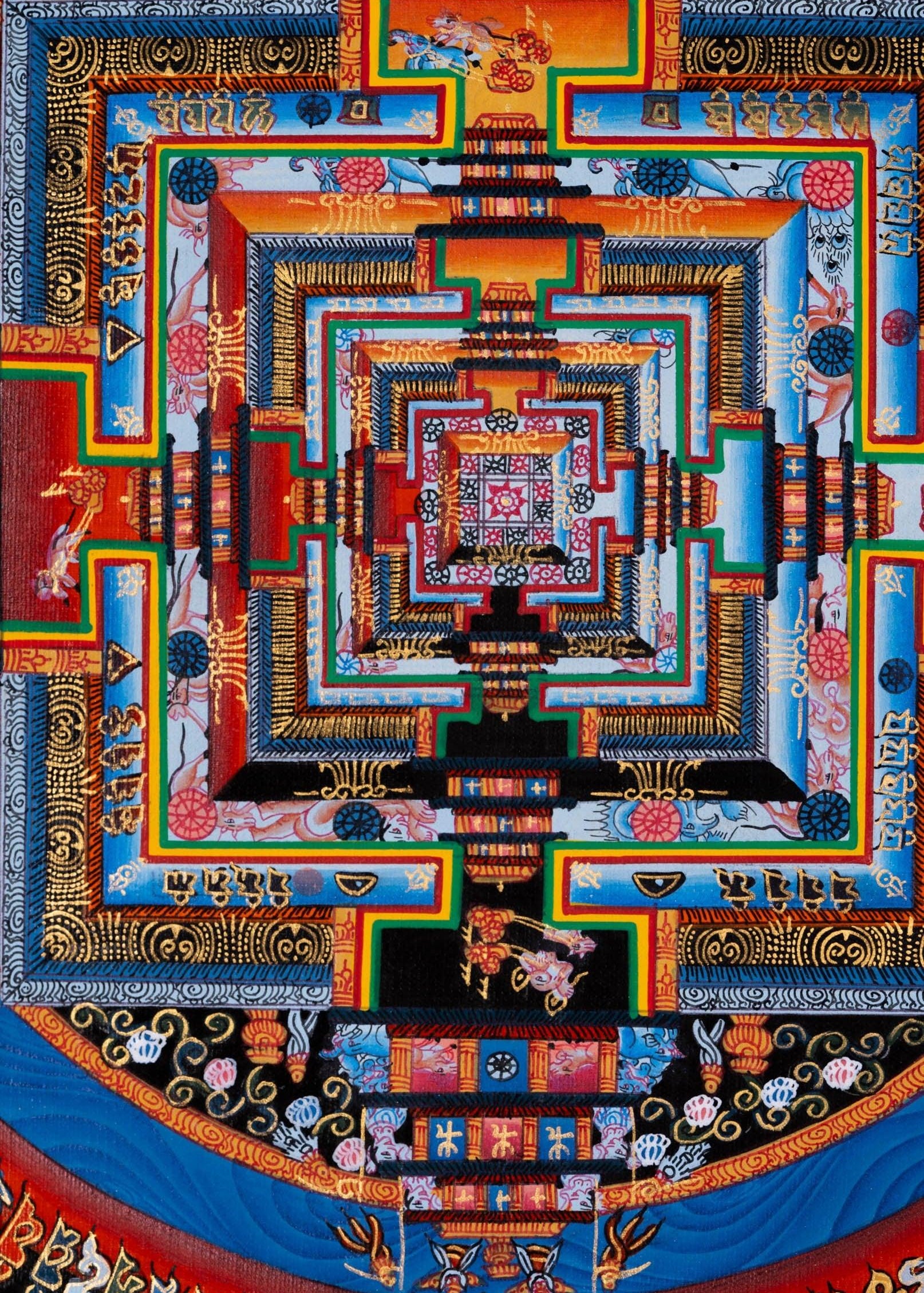 Lotus Kalachakra Mandala Thangka - Himalayas Shop