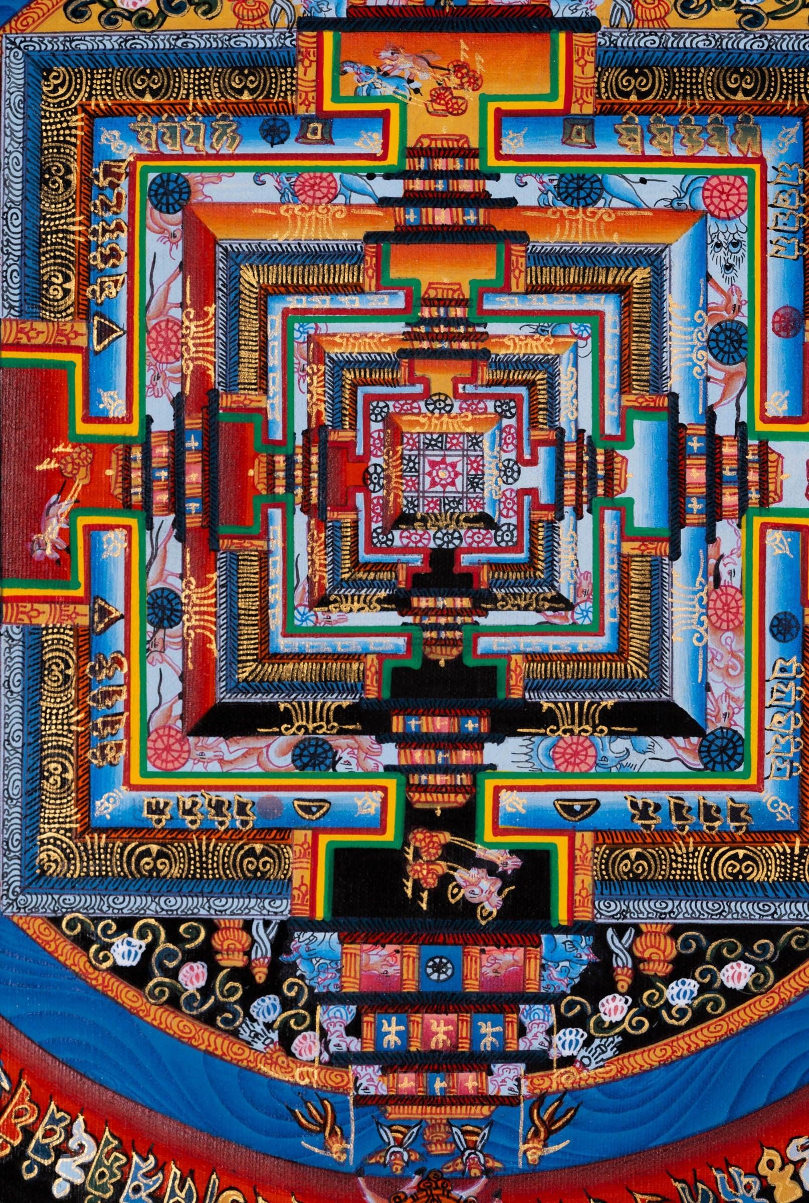 Lotus Kalachakra Mandala Thangka - Himalayas Shop