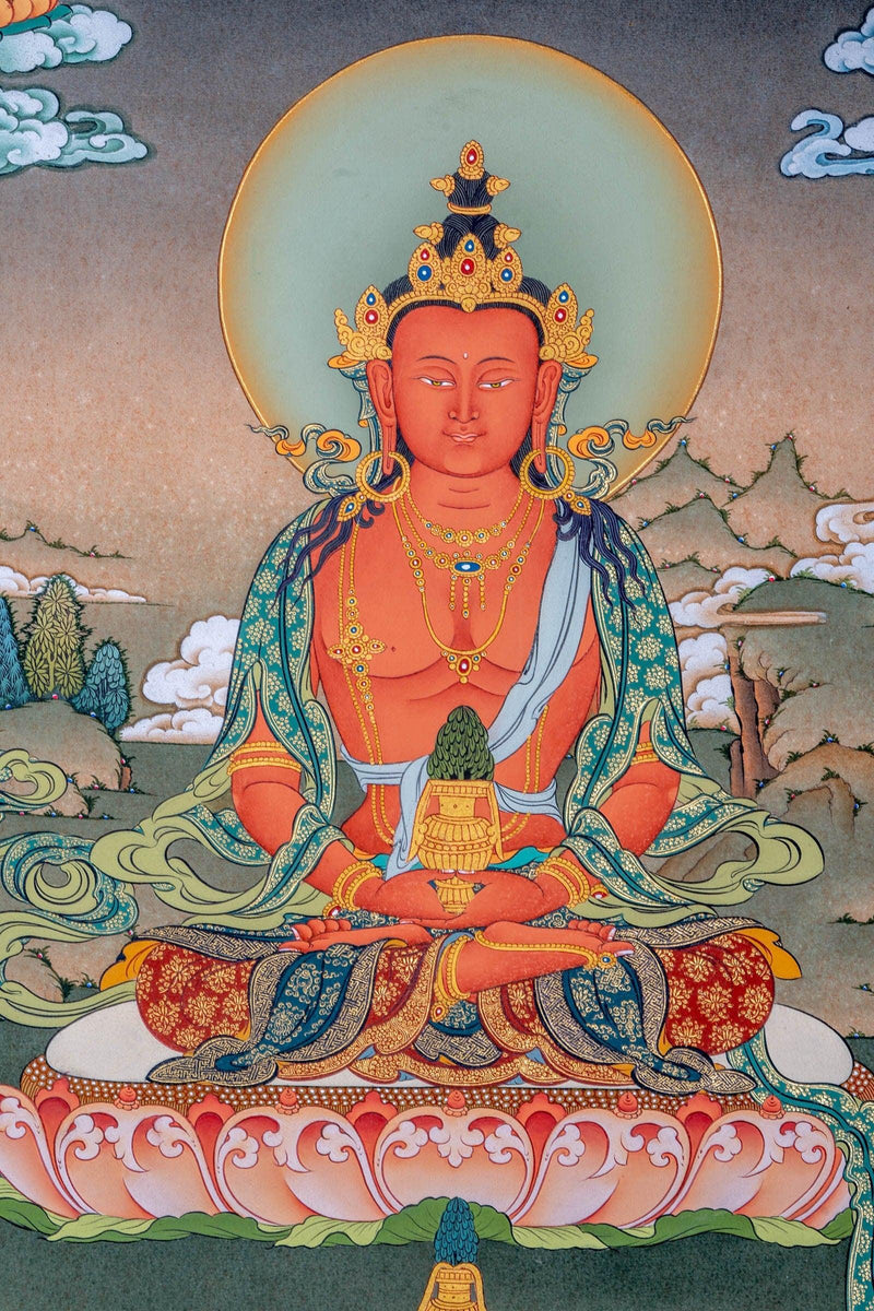 Amitayus Buddha Thangka painting - Himalayas Shop