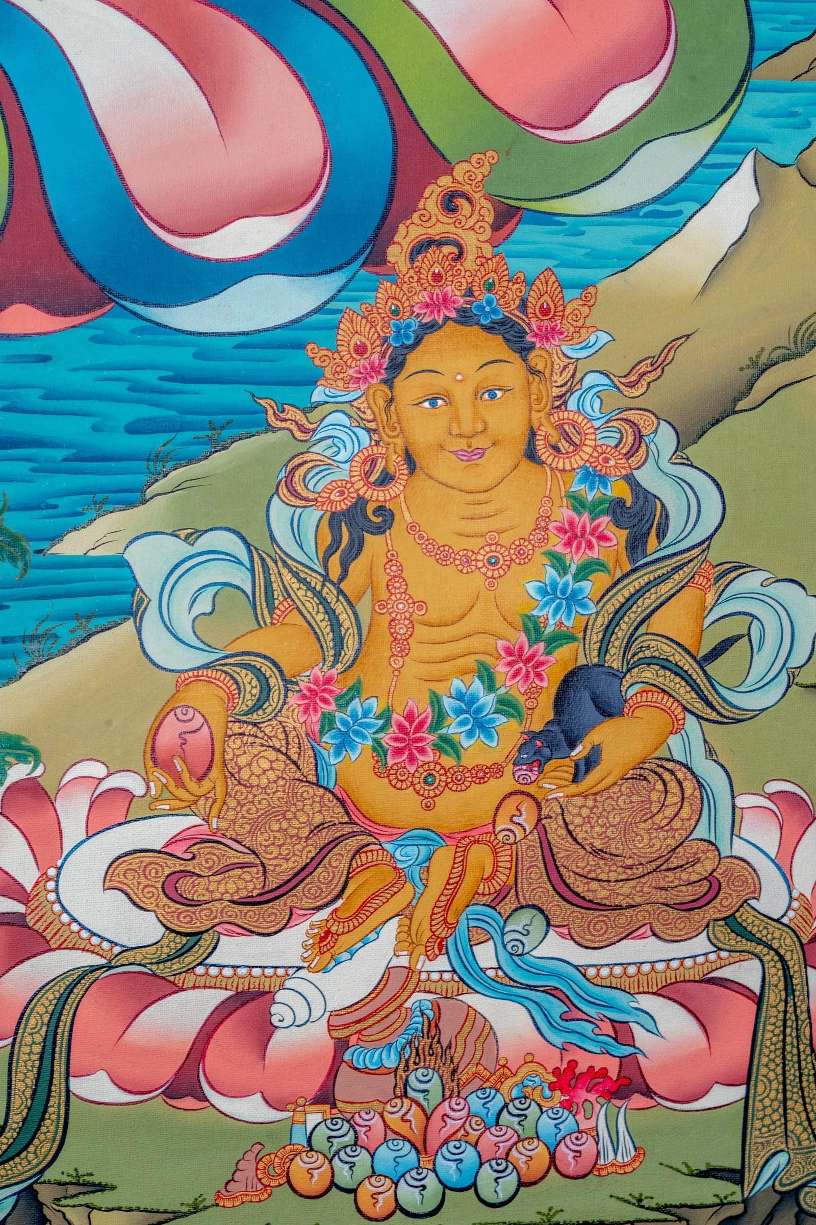 Kuber Thangka or Jambala thangka - Himalayas Shop