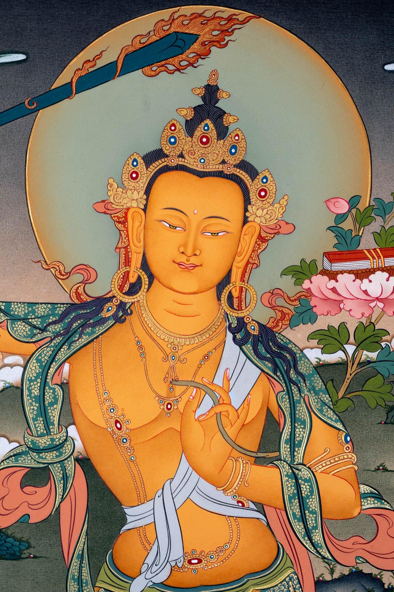 Manjushri Thangka Painting - Himalayas Shop