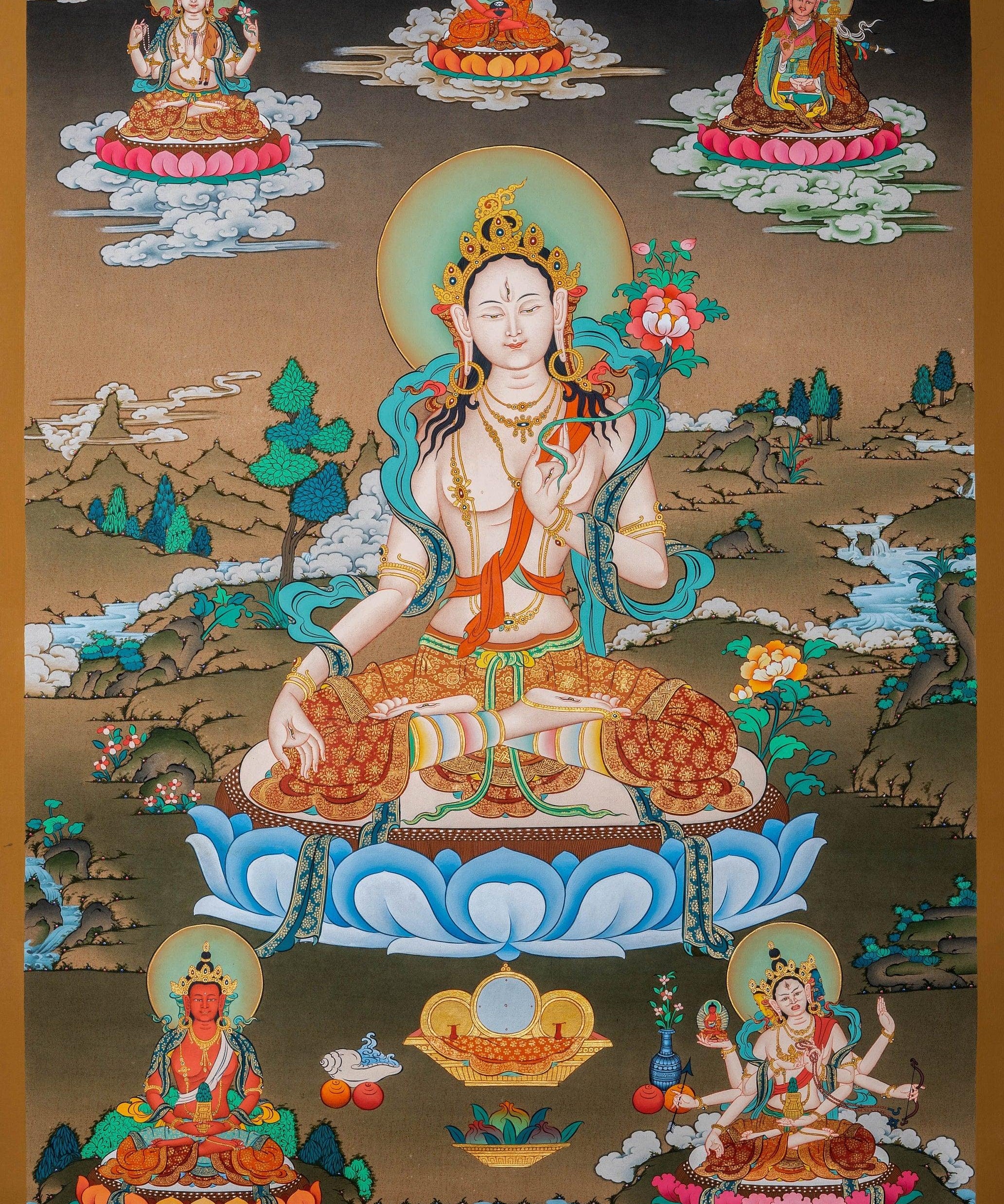 White Tara Thangka Painting - Himalayas Shop
