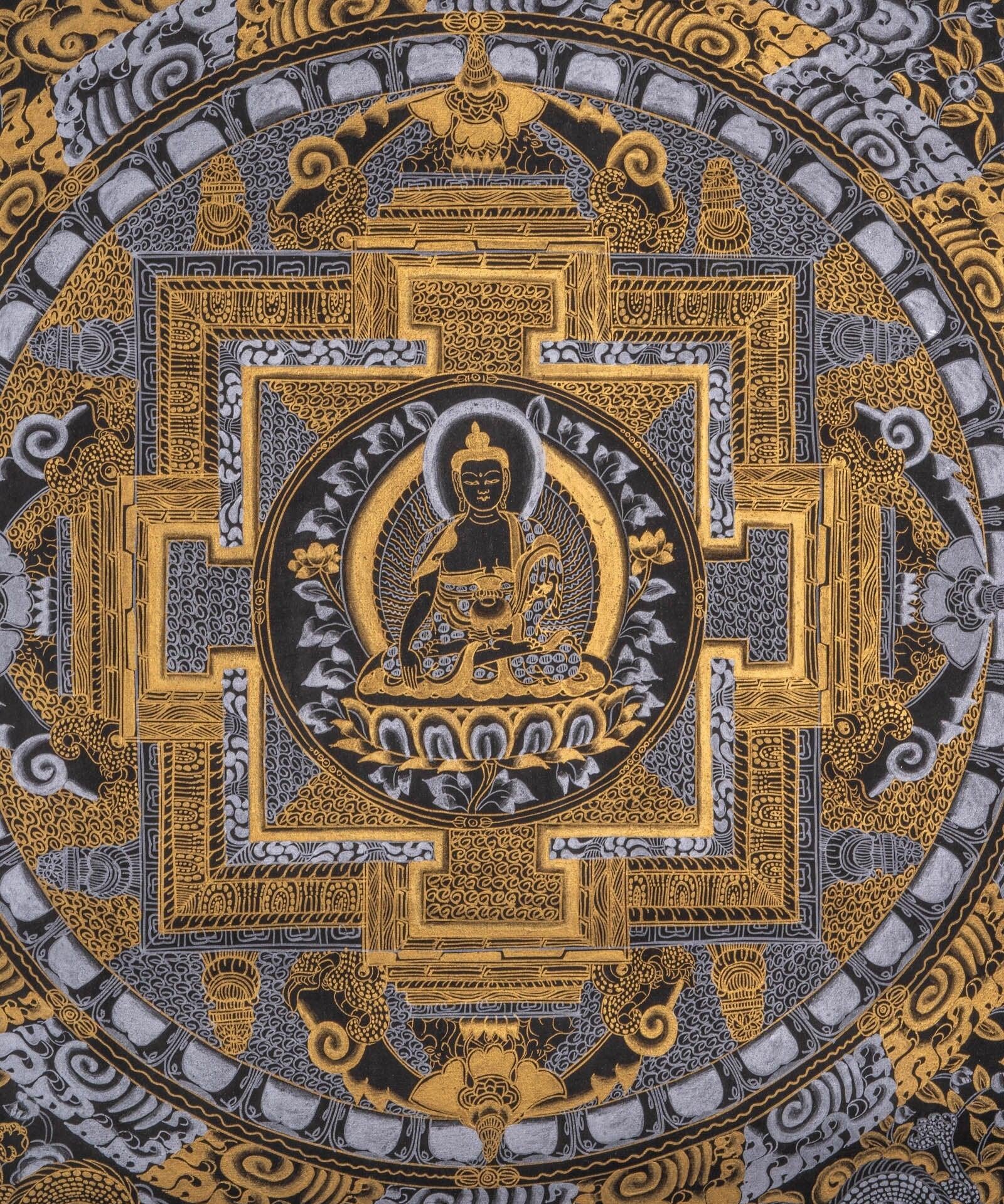 Shakyamuni Buddha Mandala Thangka Painting - Himalayas Shop