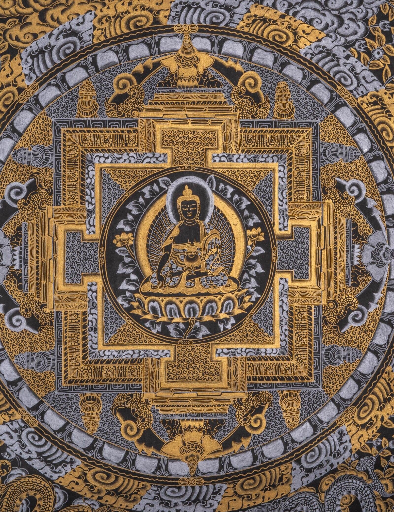 Shakyamuni Buddha Mandala Thangka Painting - Himalayas Shop