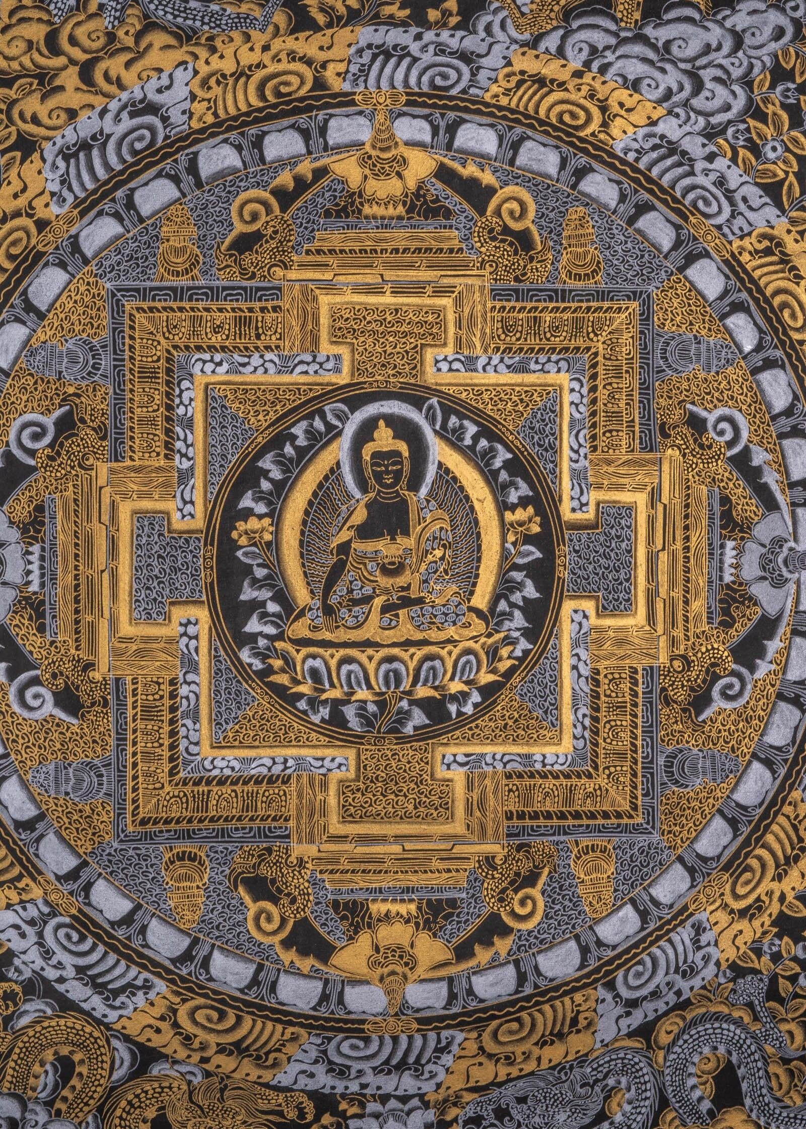 Shakyamuni Buddha Mandala Thangka Painting - Himalayas Shop