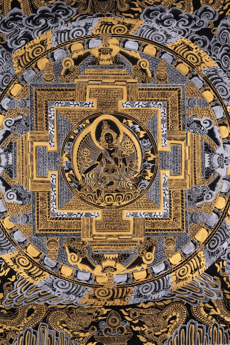 Green Tara Mandala Thangka painting - Himalayas Shop