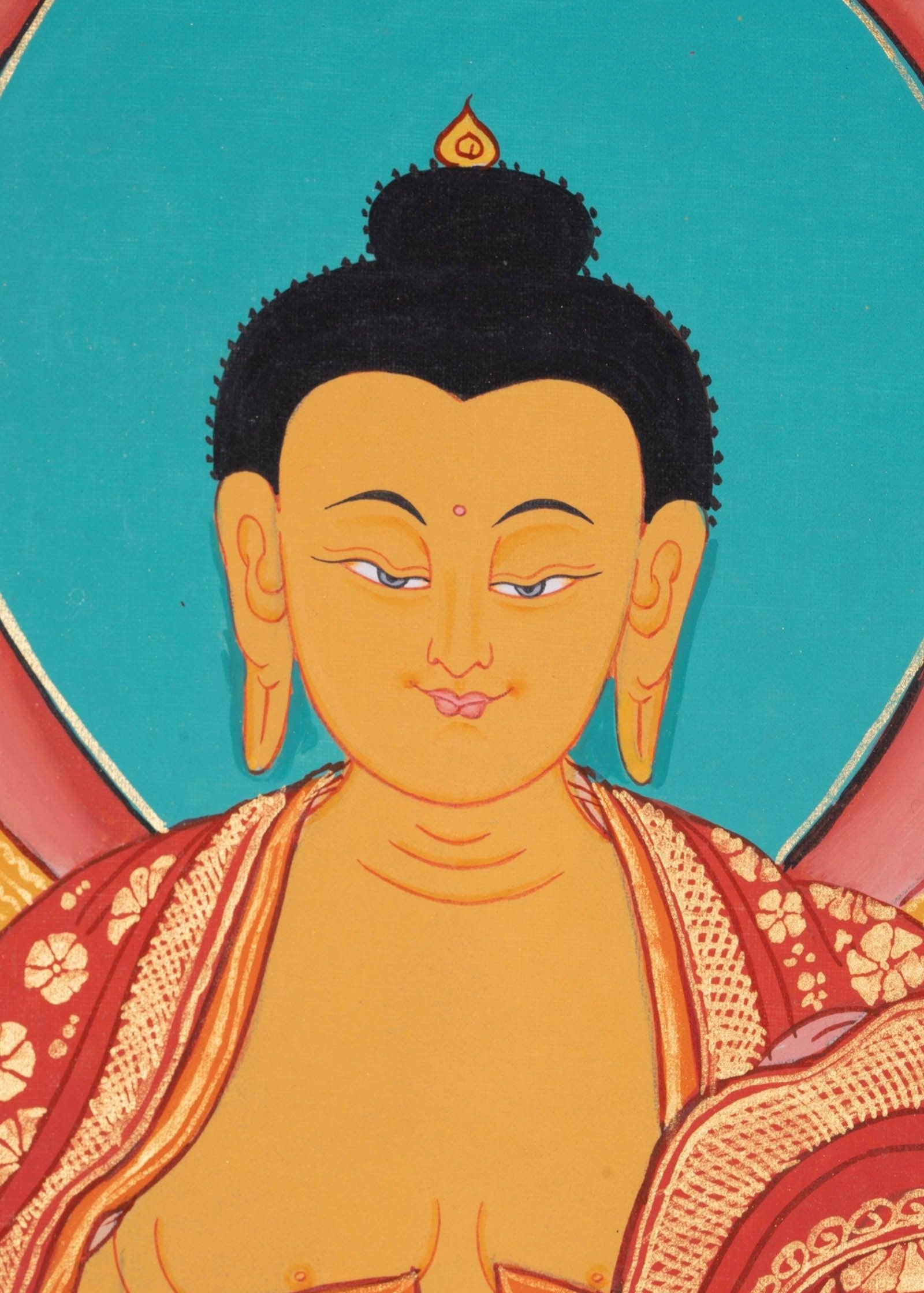 Shakyamuni Buddha thangka painting from Nepale - Himalayas Shop