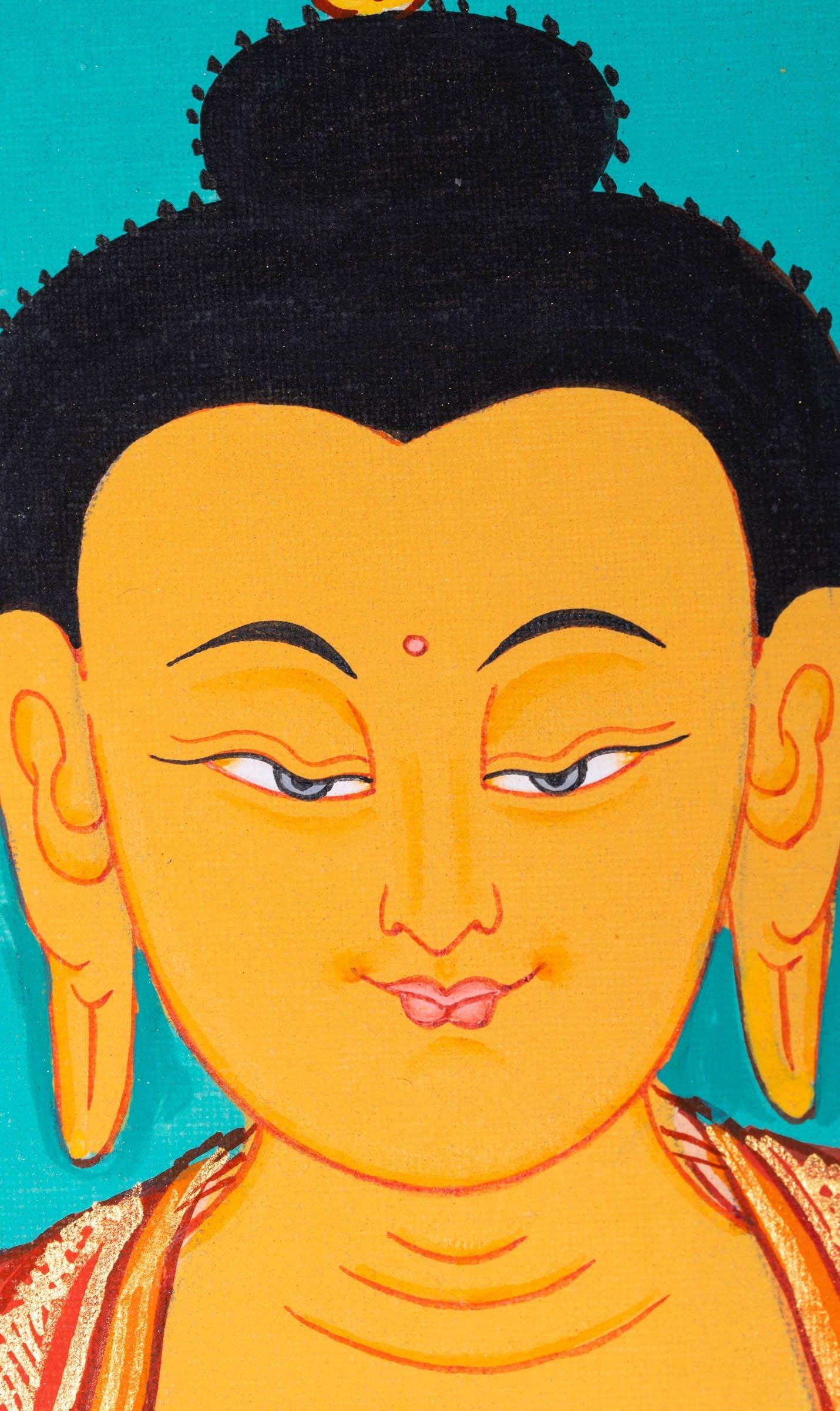 Shakyamuni Buddha thangka painting from Nepale - Himalayas Shop