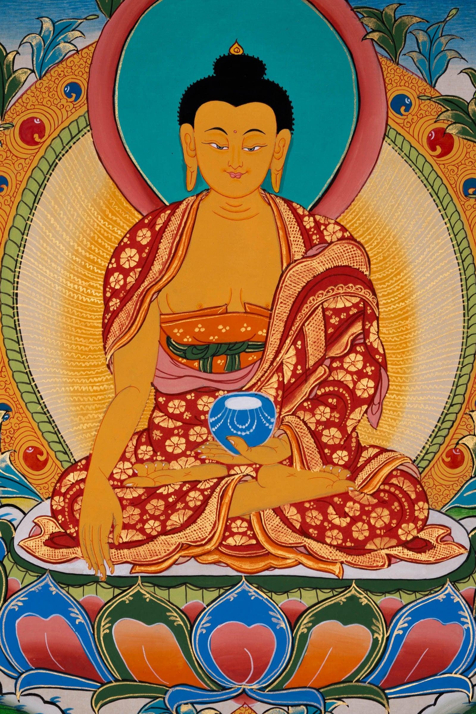 Shakyamuni Buddha thangka painting from Nepale - Himalayas Shop