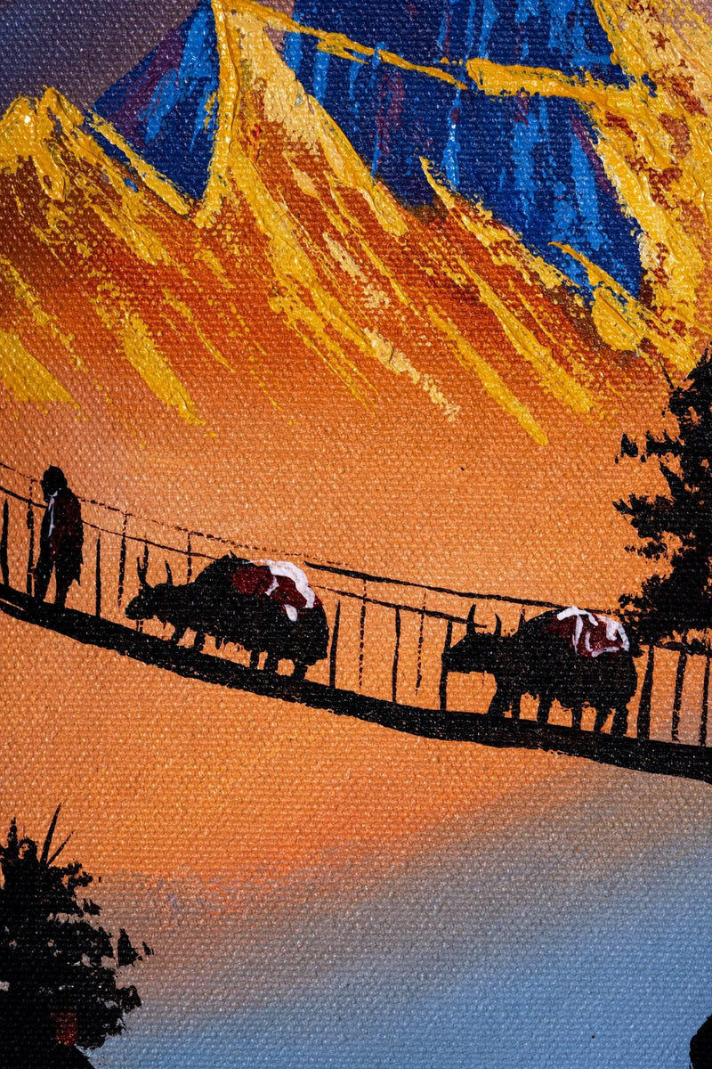 Mount Everest Sunrise View - Oil Painting - Himalayas Shop