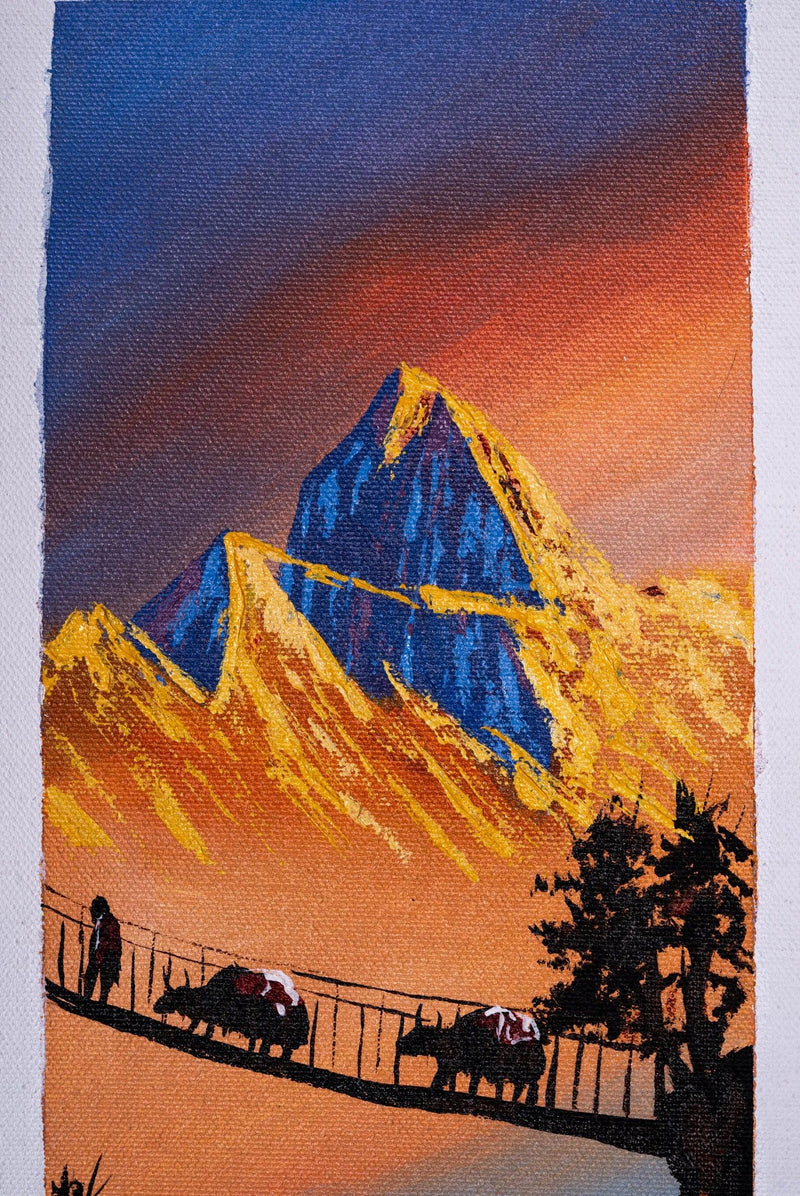 Mount Everest Sunrise View - Oil Painting - Himalayas Shop