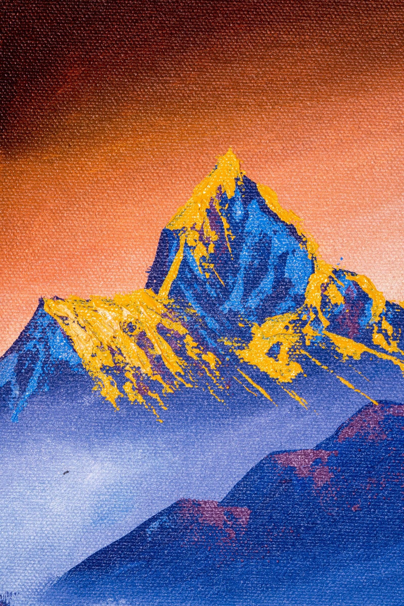 Oil painting of Mount Machhapuchhre - Himalayas Shop