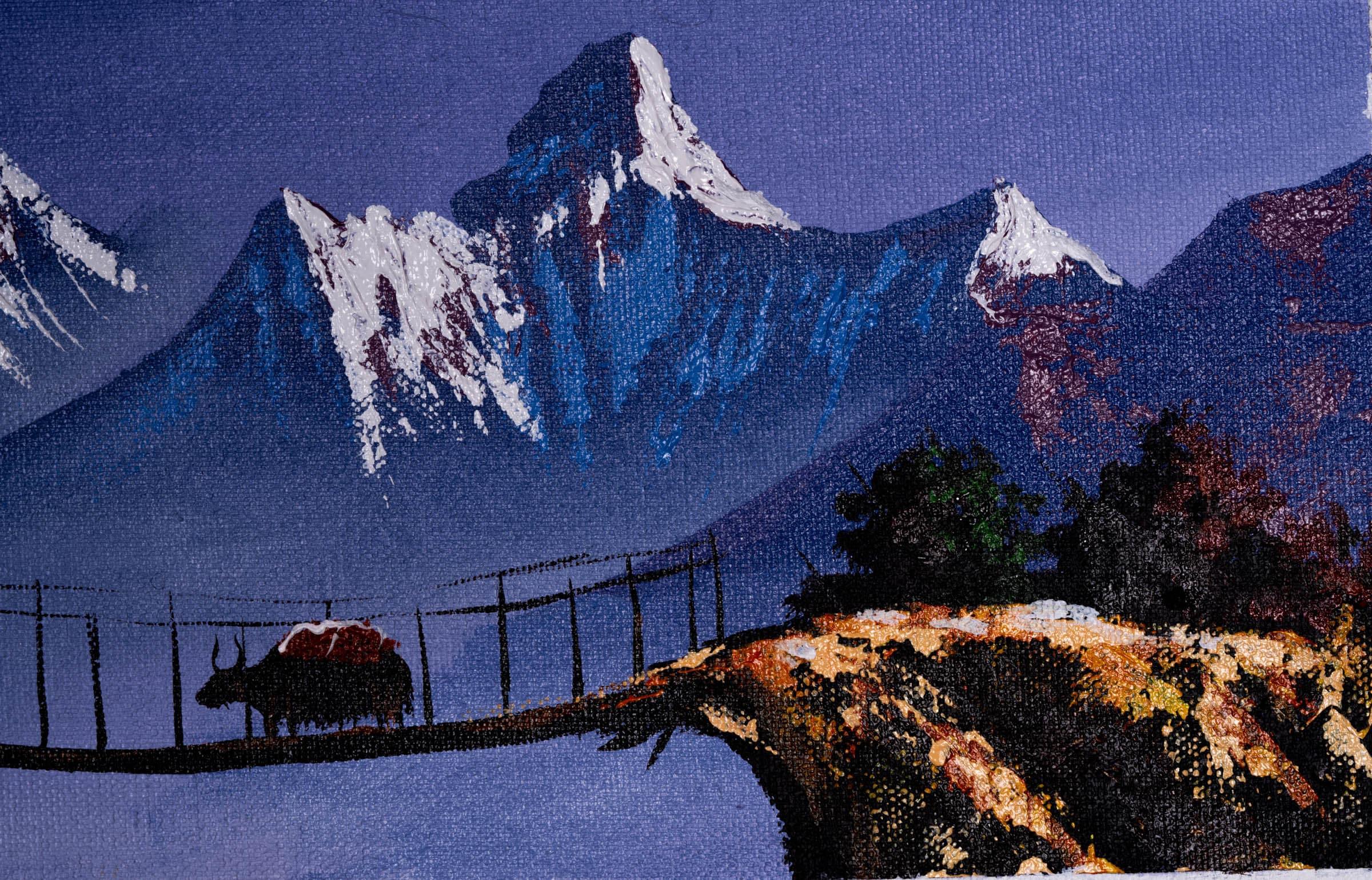 Oil Painting of Mount Ama Dablam and Mount Everest - Himalayas Shop