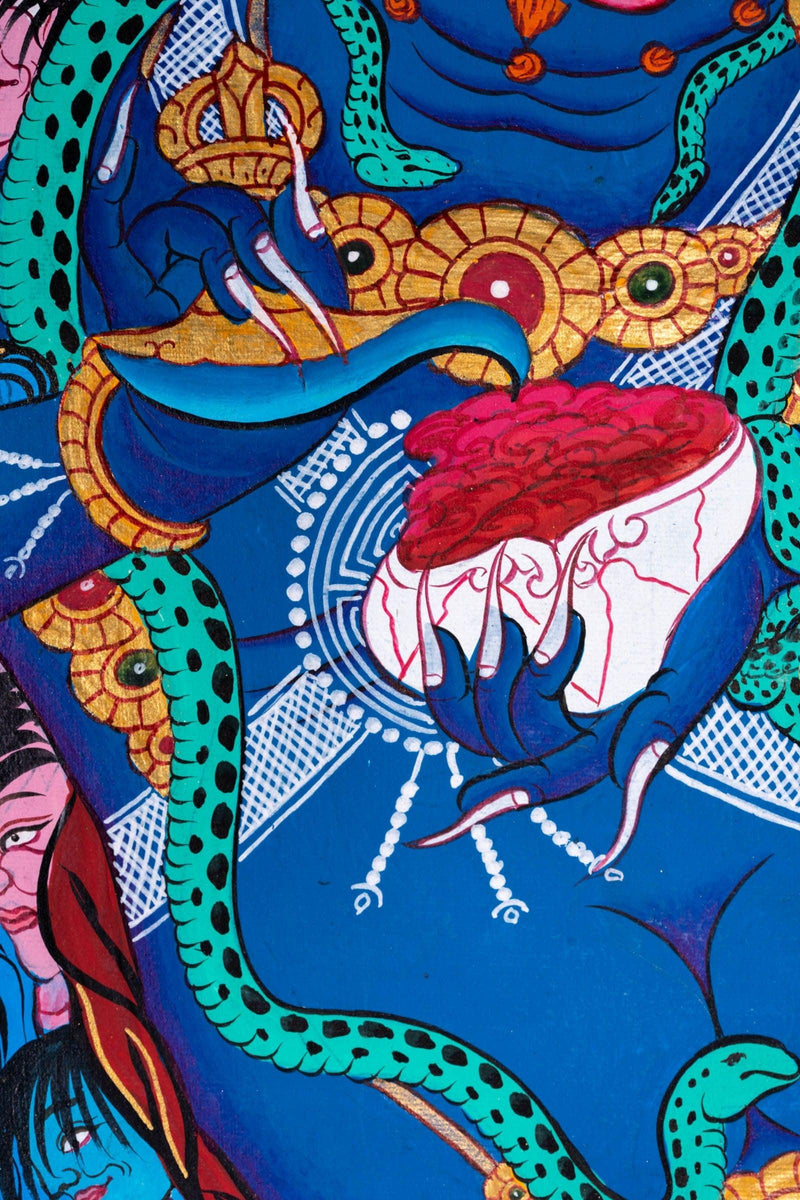 6 arm Mahakala Thangka Painting - Himalayas Shop