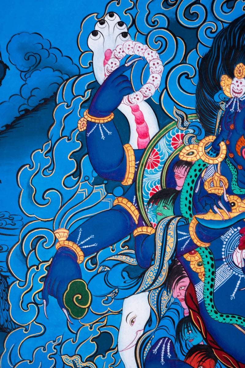 6 arm Mahakala Thangka Painting - Himalayas Shop