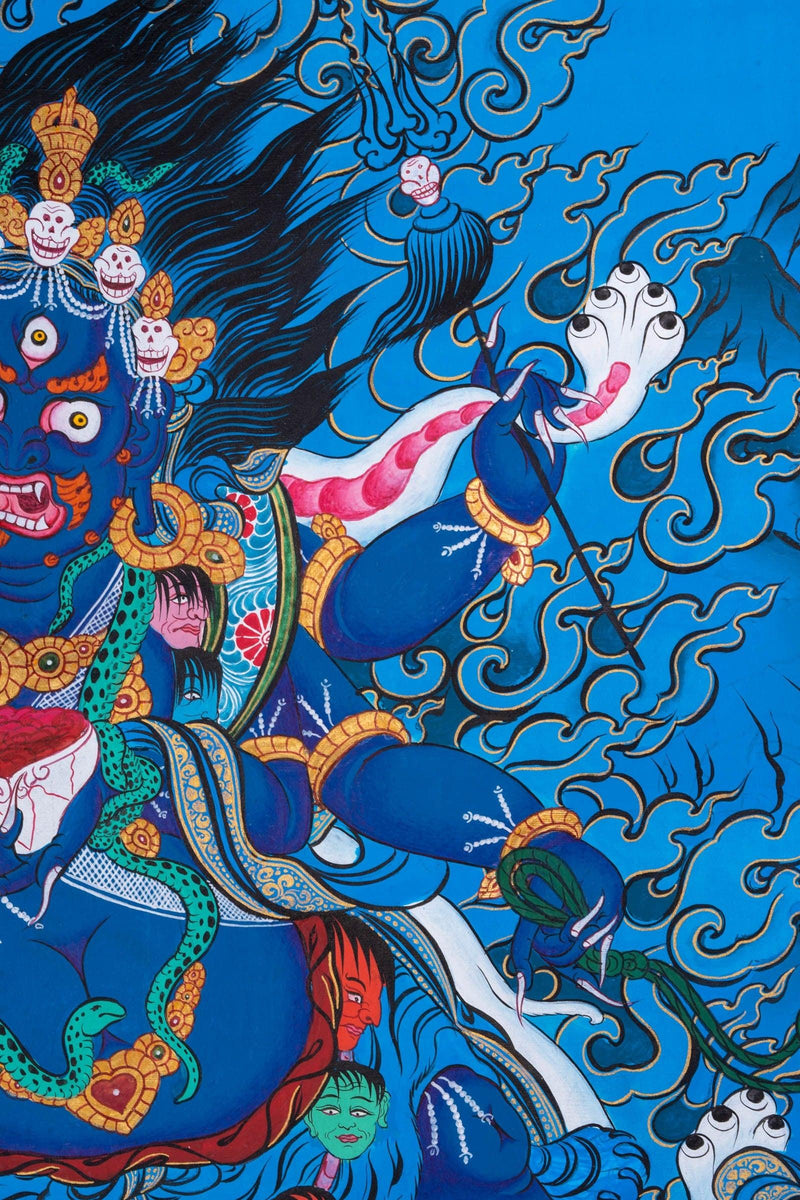6 arm Mahakala Thangka Painting - Himalayas Shop