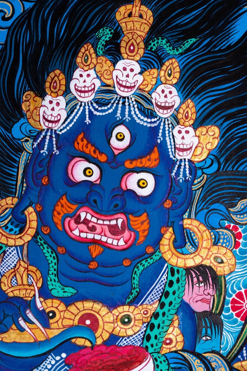 6 arm Mahakala Thangka Painting - Himalayas Shop