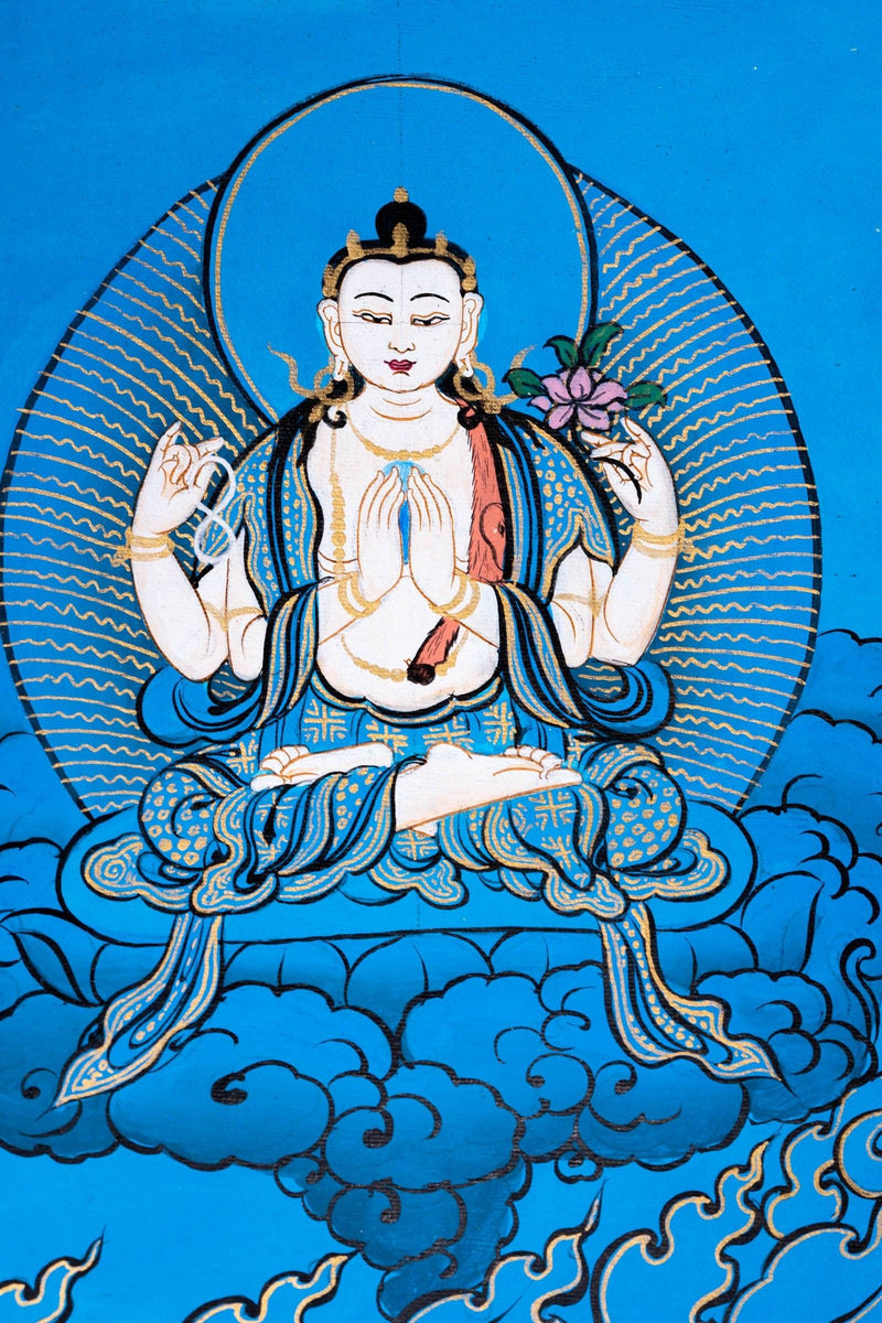 6 arm Mahakala Thangka Painting - Himalayas Shop