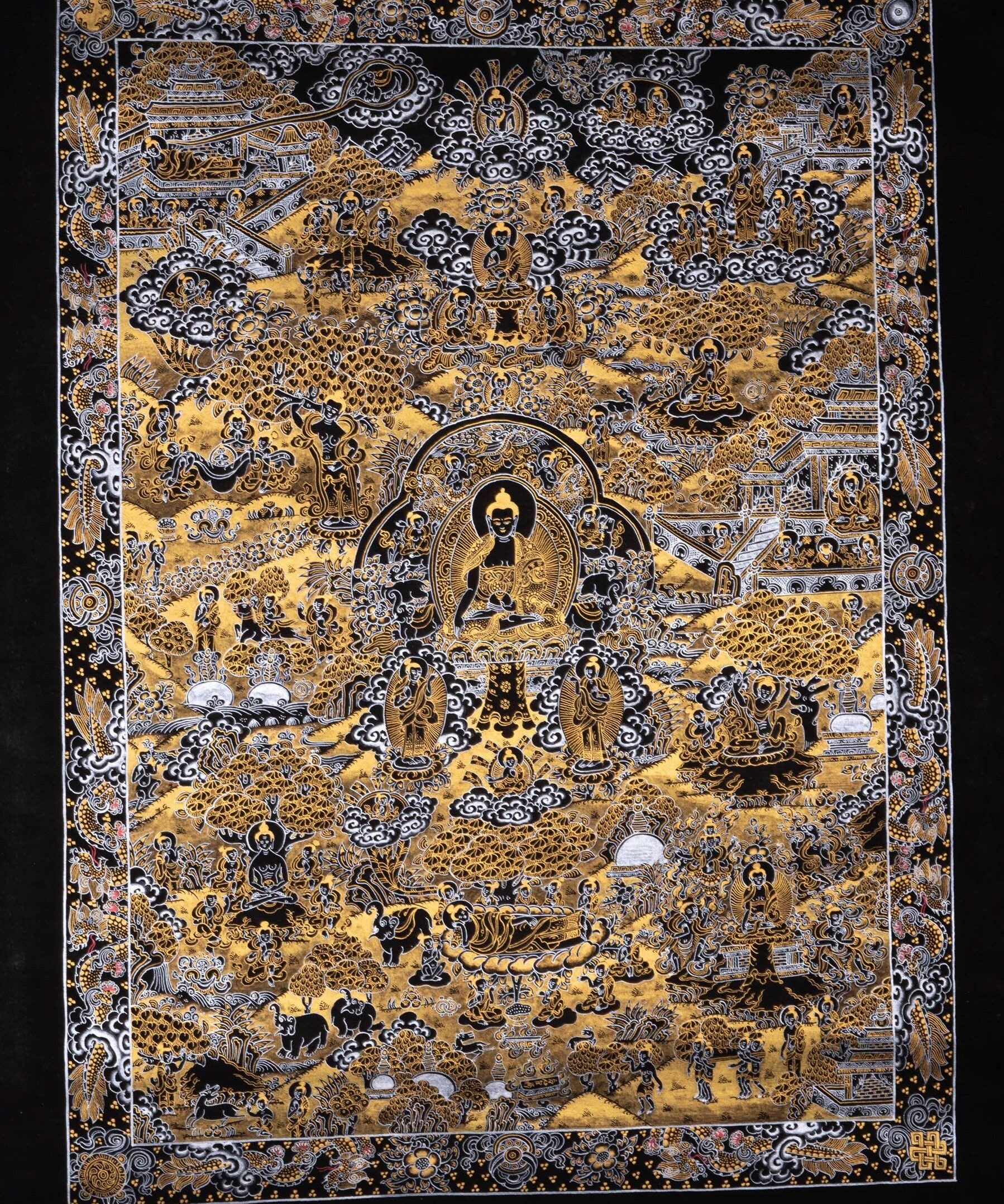 Wall hanging Buddha Enlightenment Thangka - Himalayas Shop