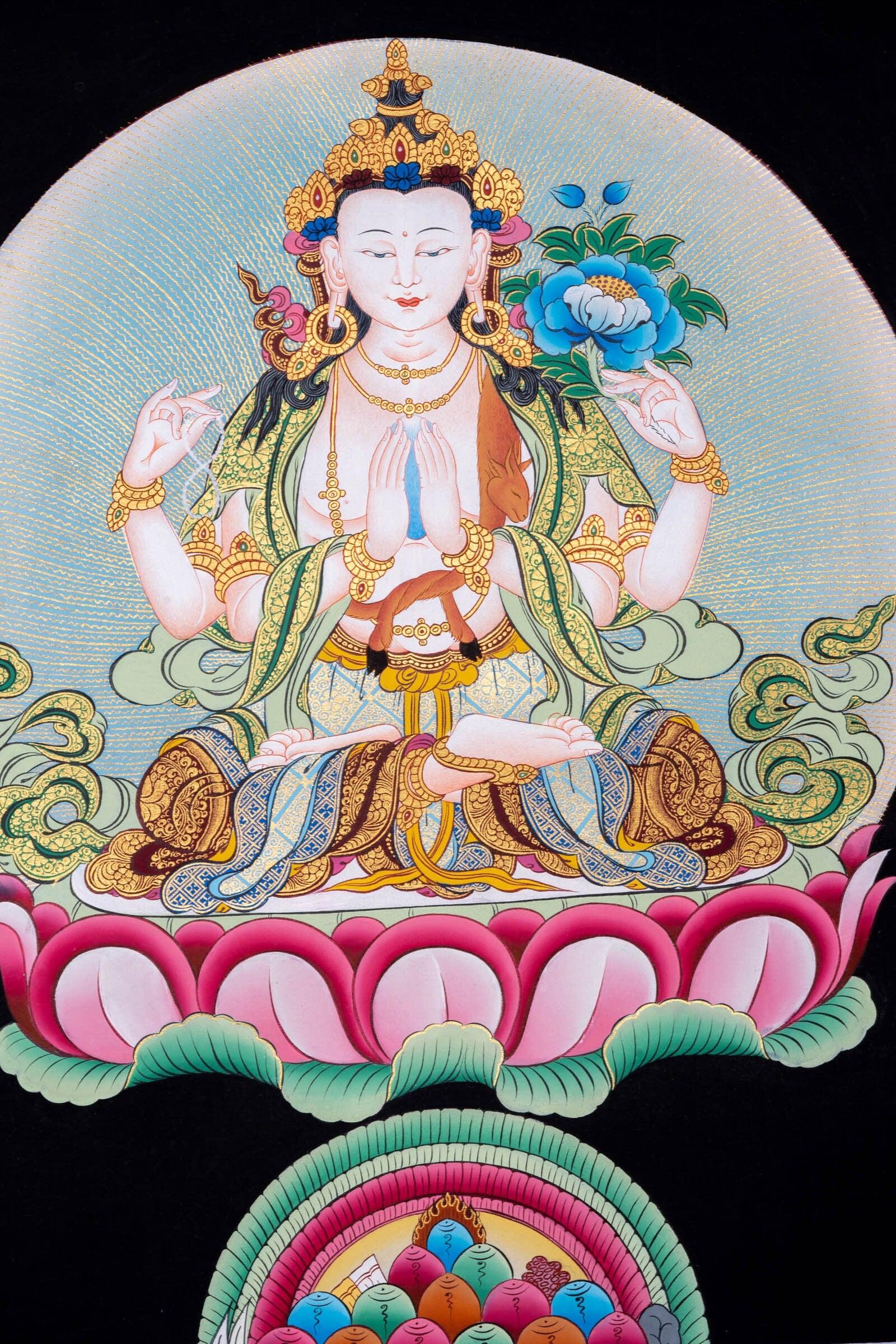 Chengresi Thangka Painting - Himalayas Shop