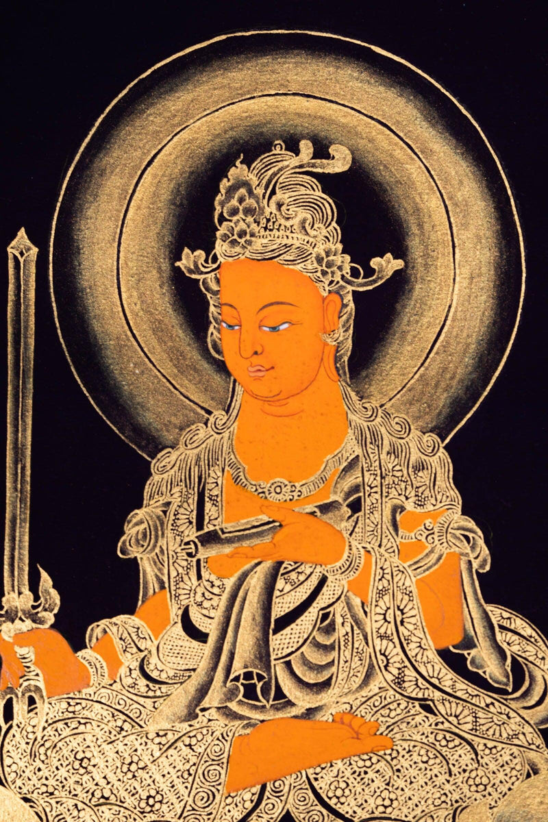 Japanese Monju Bosatu Thangka Painting - Himalayas Shop