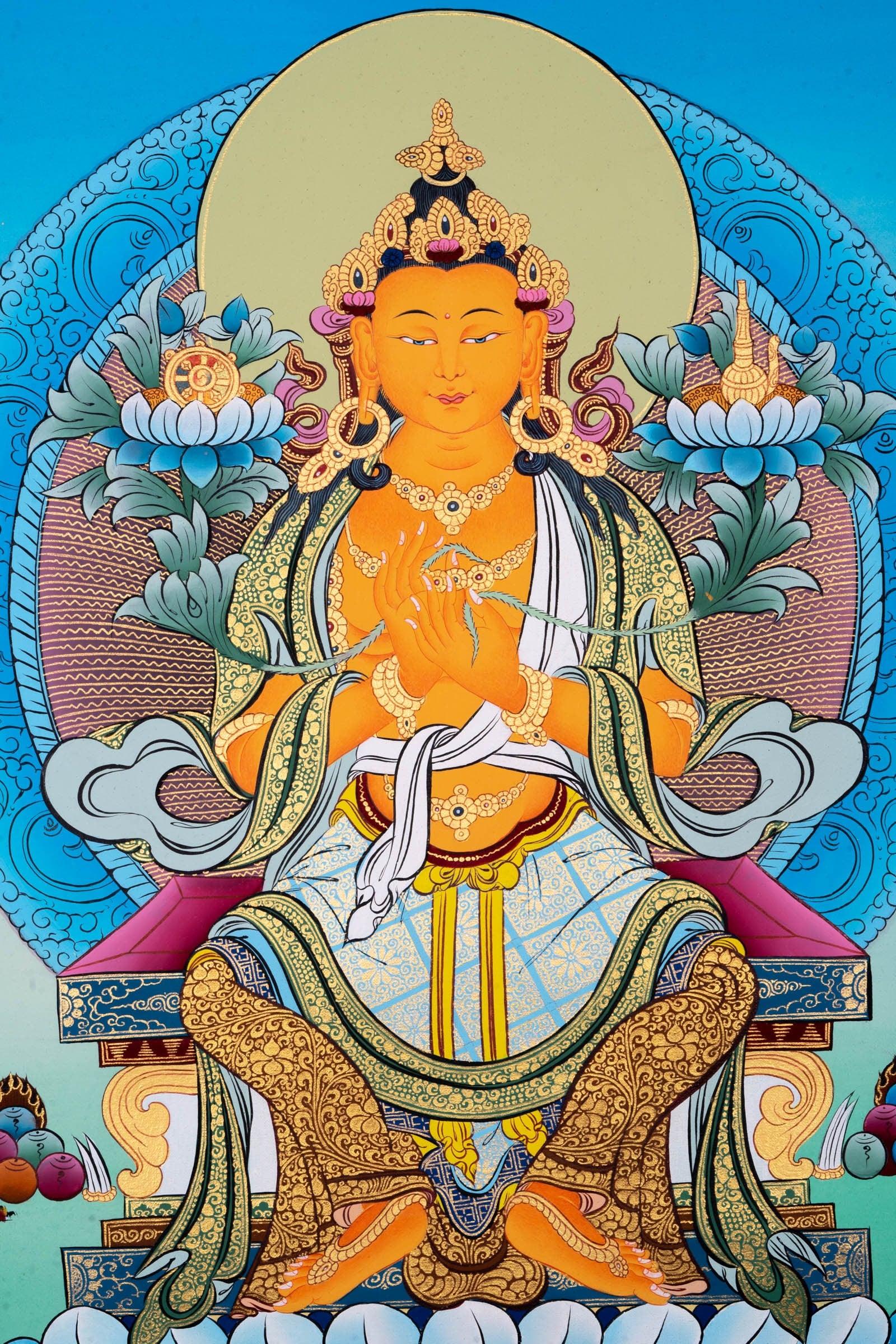 Maitreya Buddha Thangka Art - Himalayas Shop