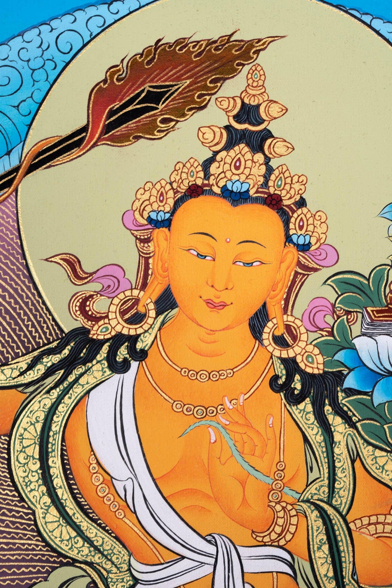 Hand Art Manjushri Thangka Painting - Himalayas Shop
