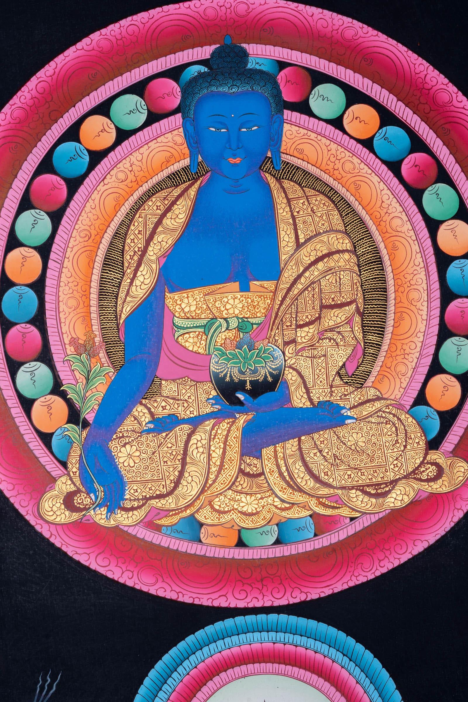 Medicine Buddha  Thangka Painting - Himalayas Shop