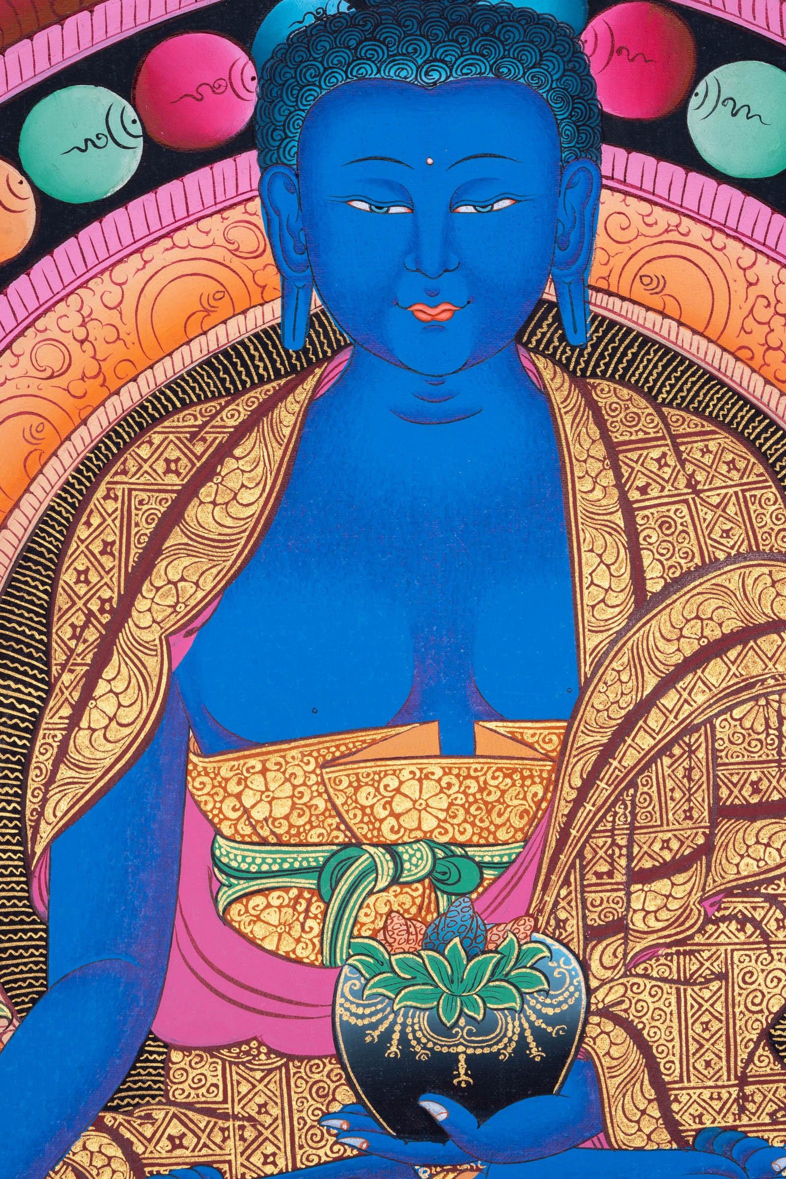 Medicine Buddha  Thangka Painting - Himalayas Shop