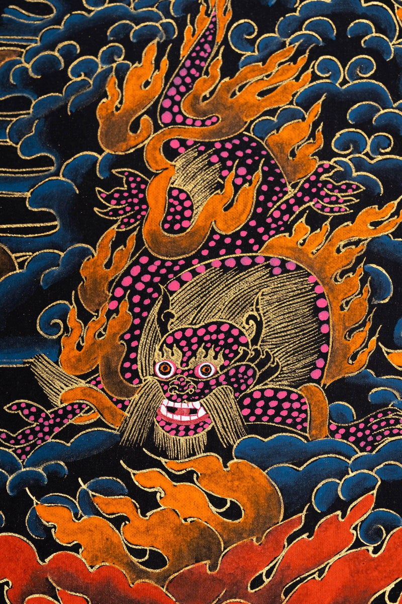 Thangka Painting of Yamantaka Head - Himalayas Shop