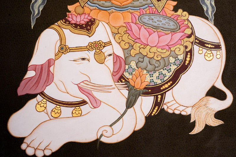 Japanese Bodhisattva Fugen Thangka Painting