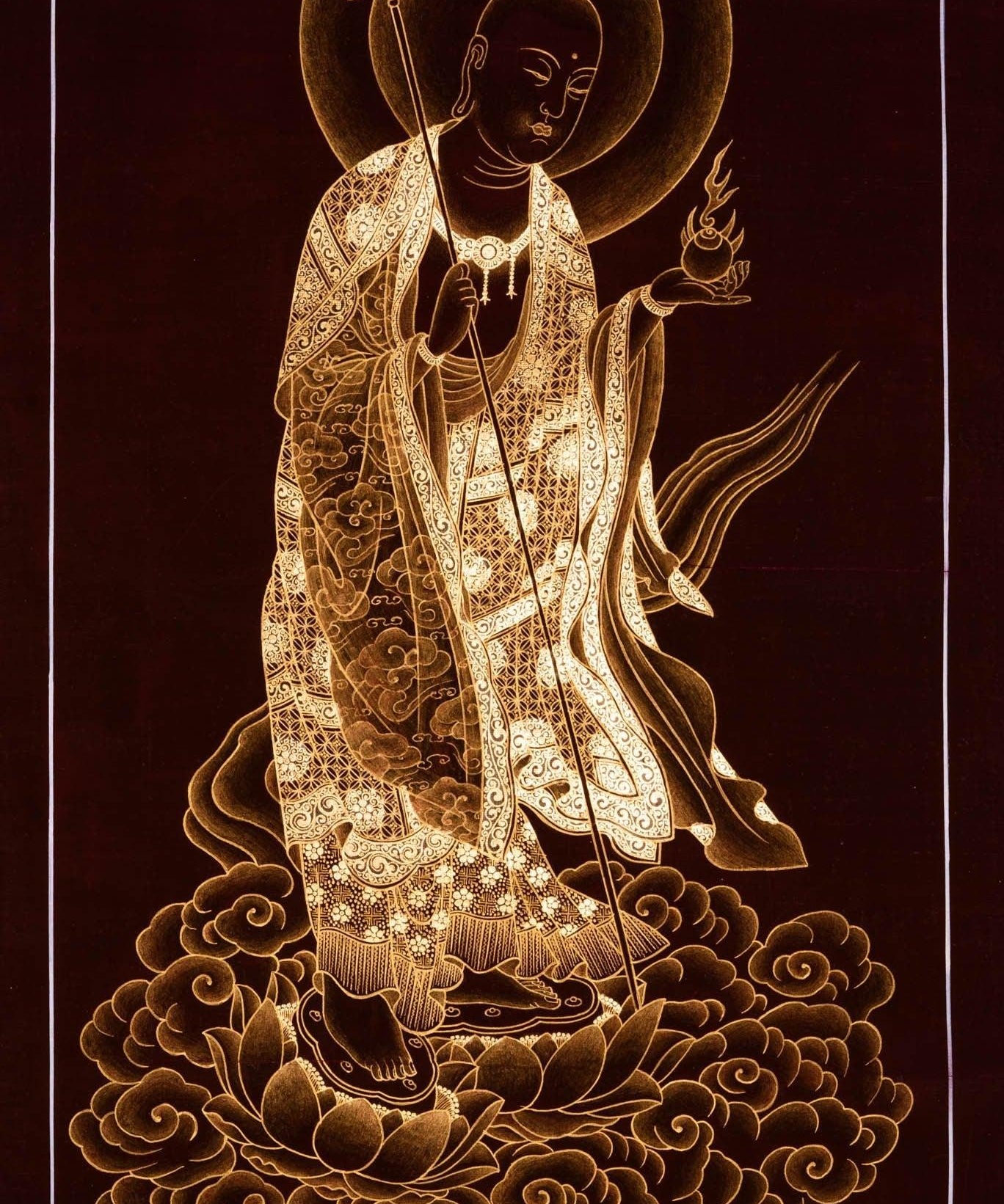 Ksitigarbha Bosatsu Thangka Painting - Himalayas Shop