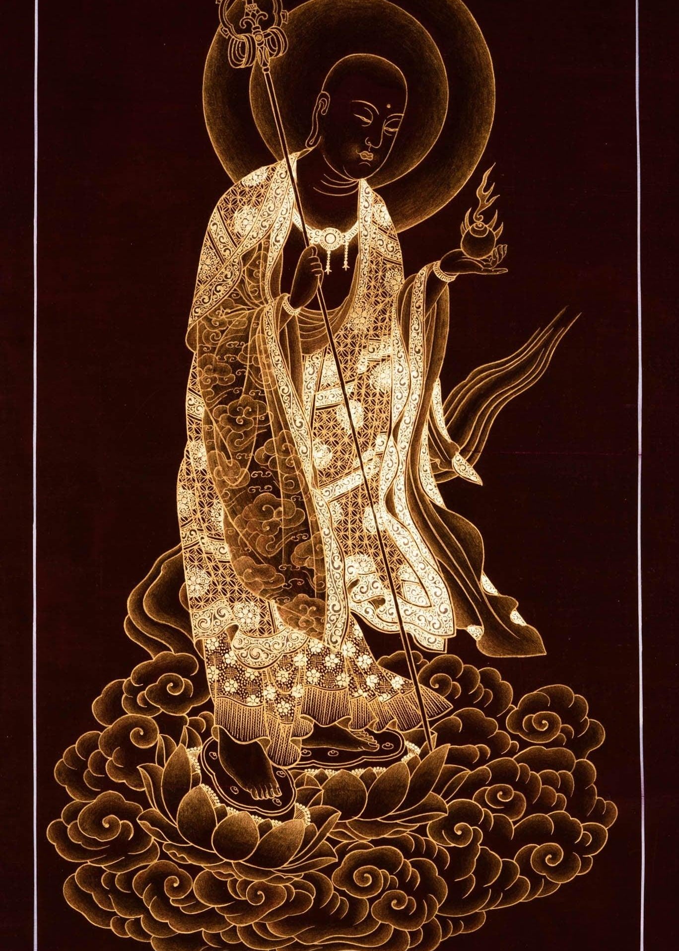 Ksitigarbha Bosatsu Thangka Painting - Himalayas Shop